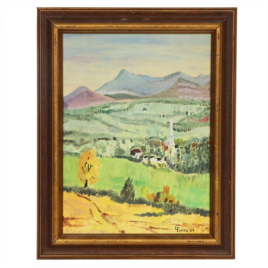 C. Parks Landscape Oil Painting, 1969