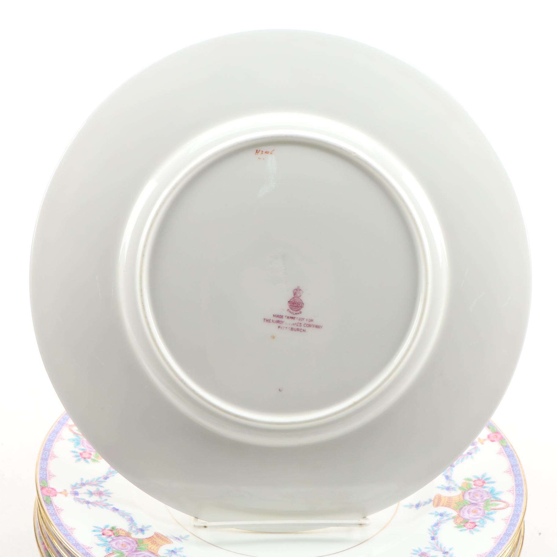 Minton for The Hardy & Hayes Co. Porcelain Dinner Plates