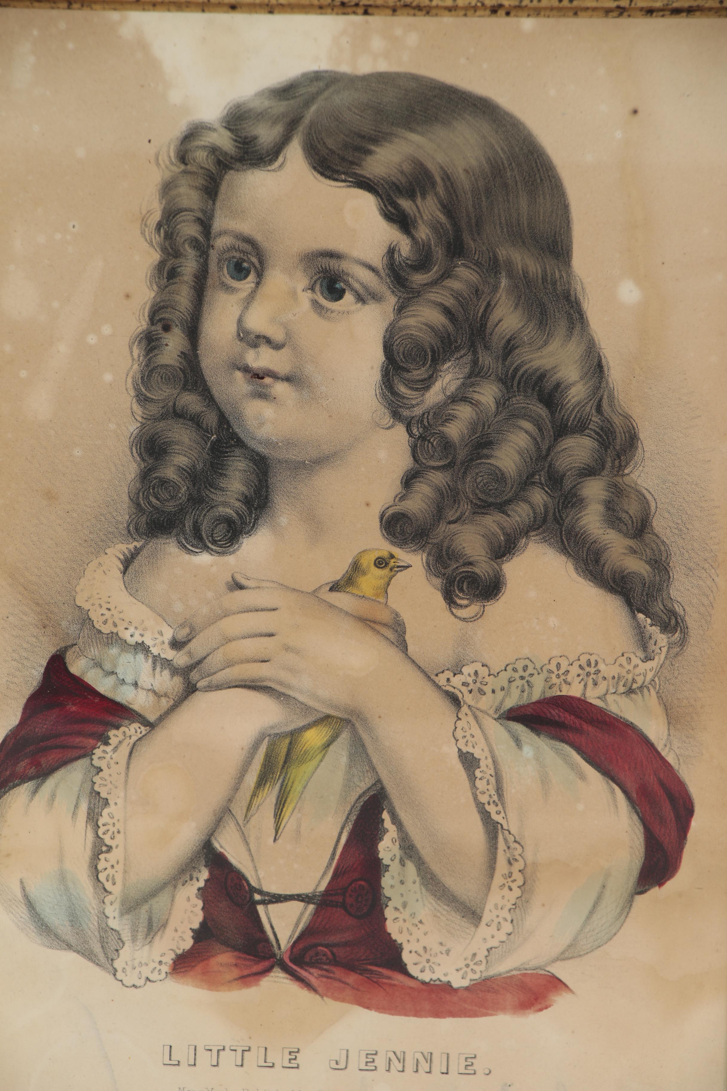 Currier & Ives Hand-Colored Lithograph "Little Jennie"