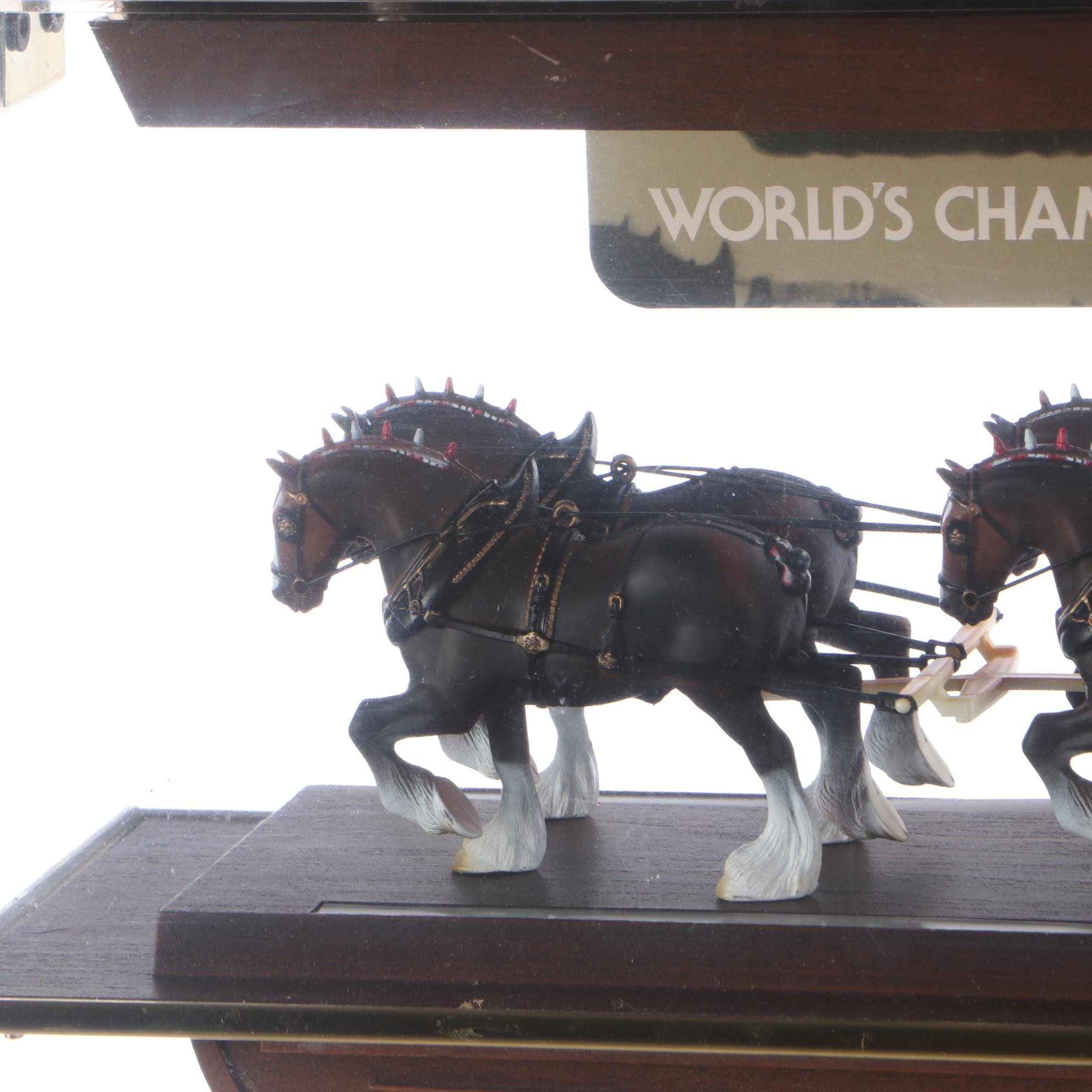 Budweiser Clydesdale Hanging Light-Up Sign With Clock