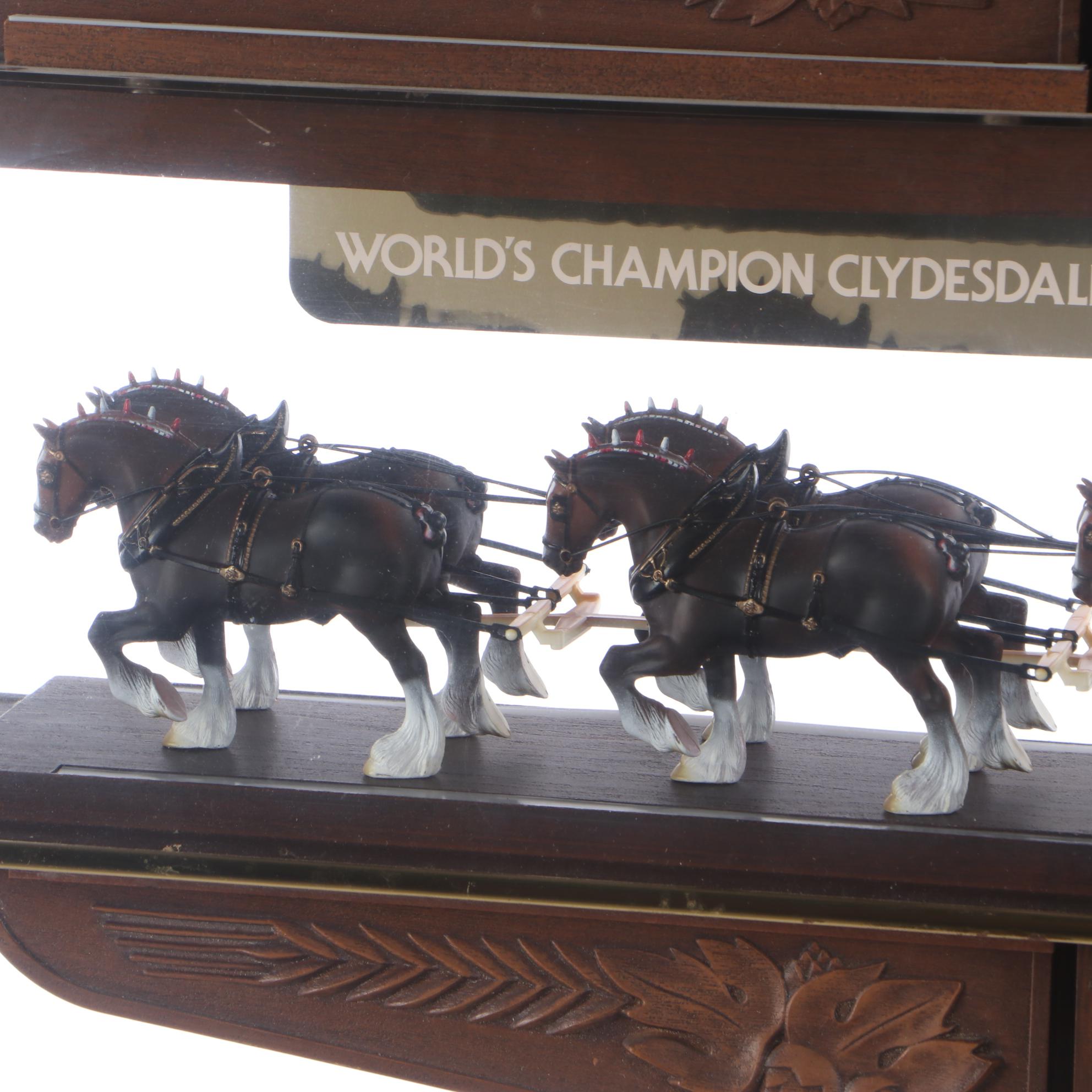 Budweiser Clydesdale Hanging Light-Up Sign With Clock