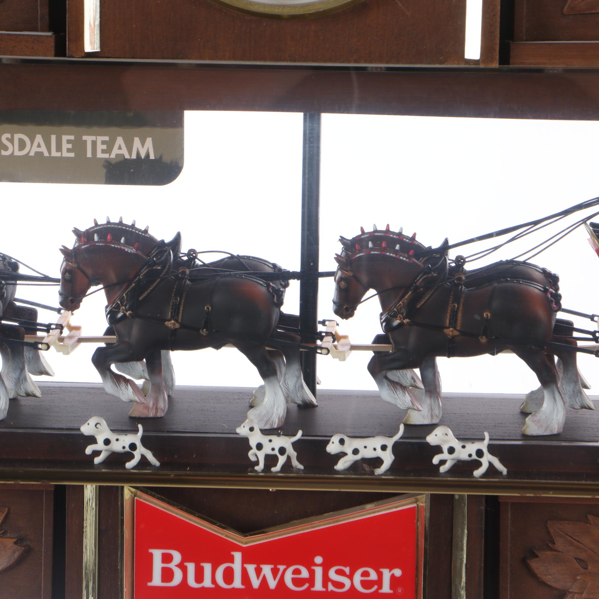 Budweiser Clydesdale Hanging Light-Up Sign With Clock