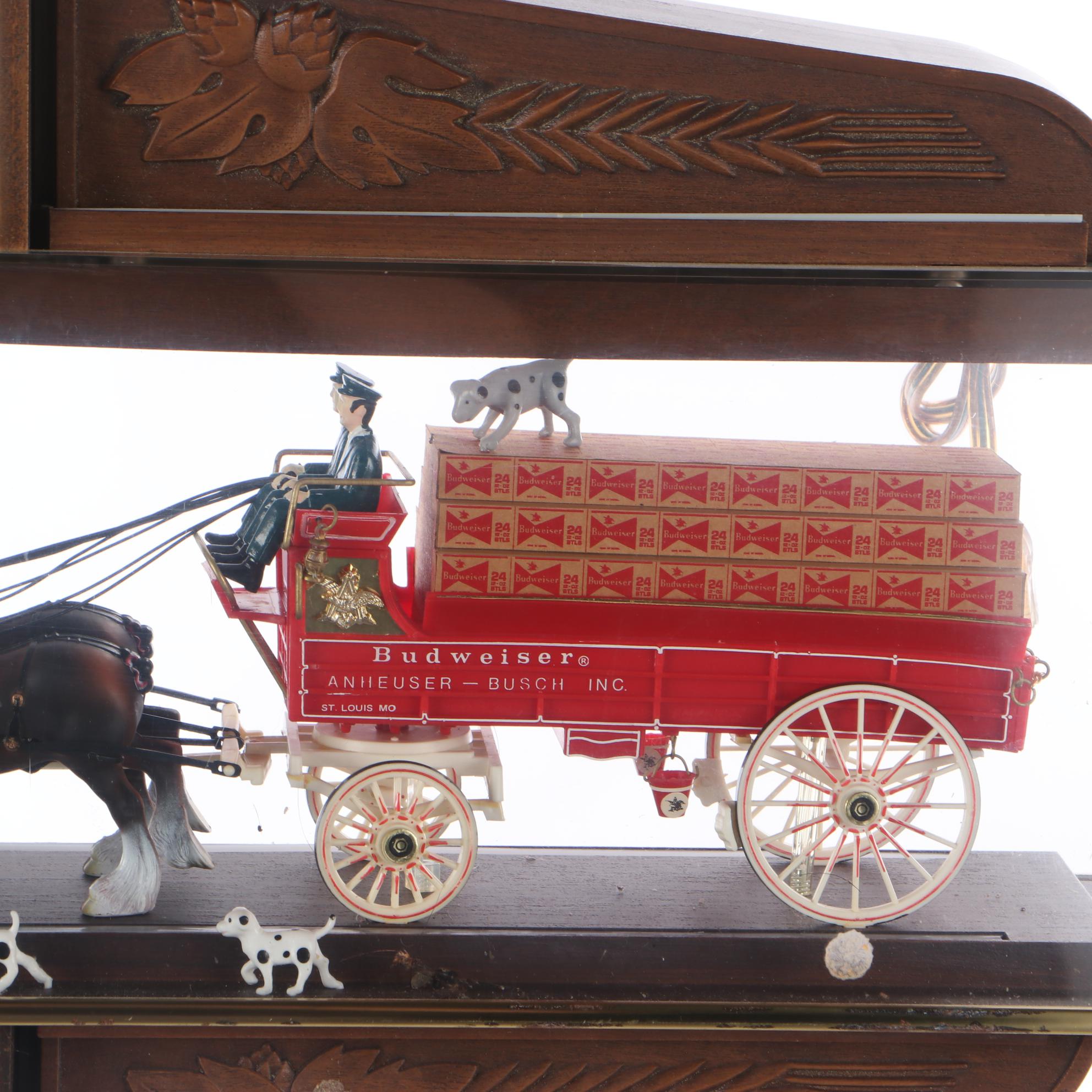 Budweiser Clydesdale Hanging Light-Up Sign With Clock