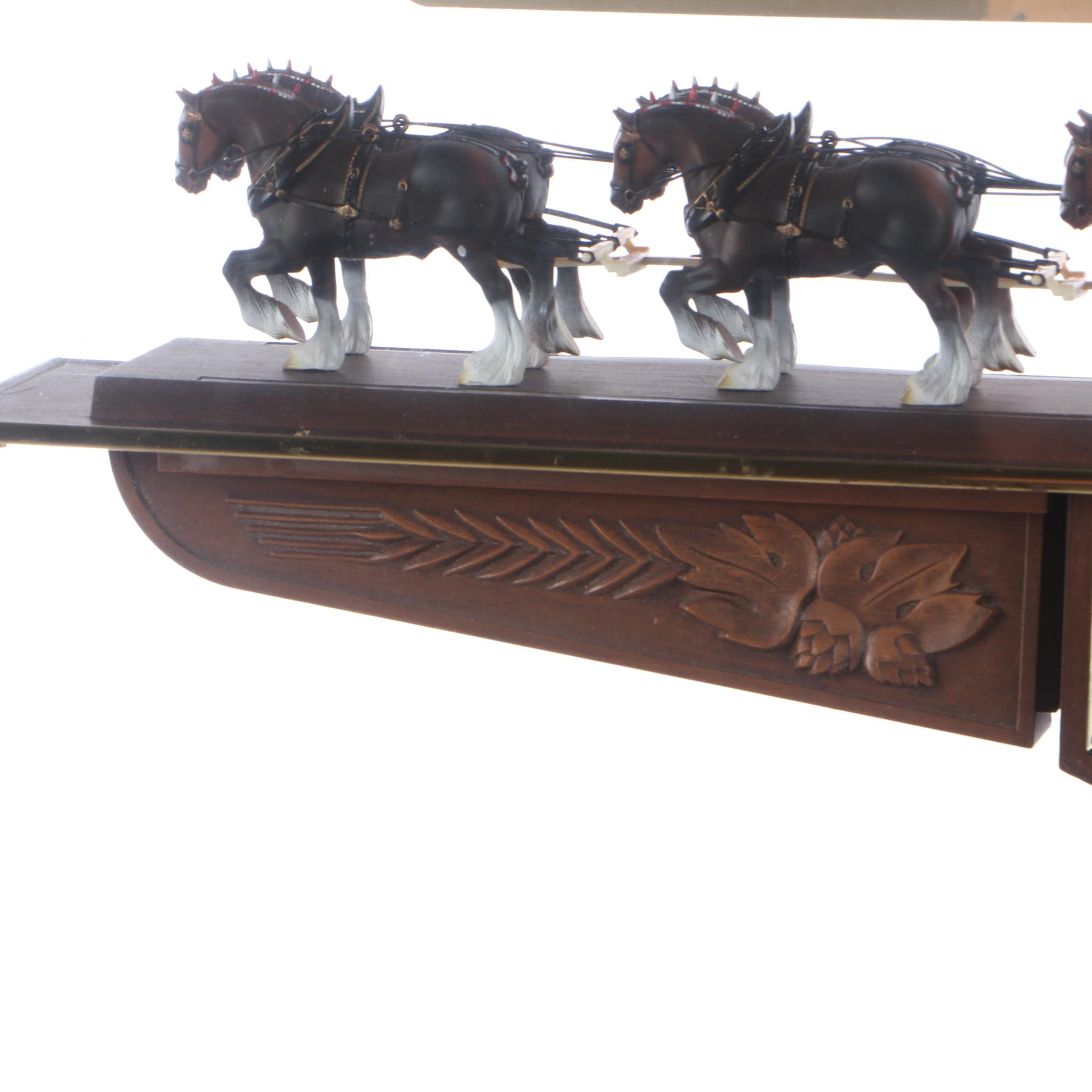 Budweiser Clydesdale Hanging Light-Up Sign With Clock