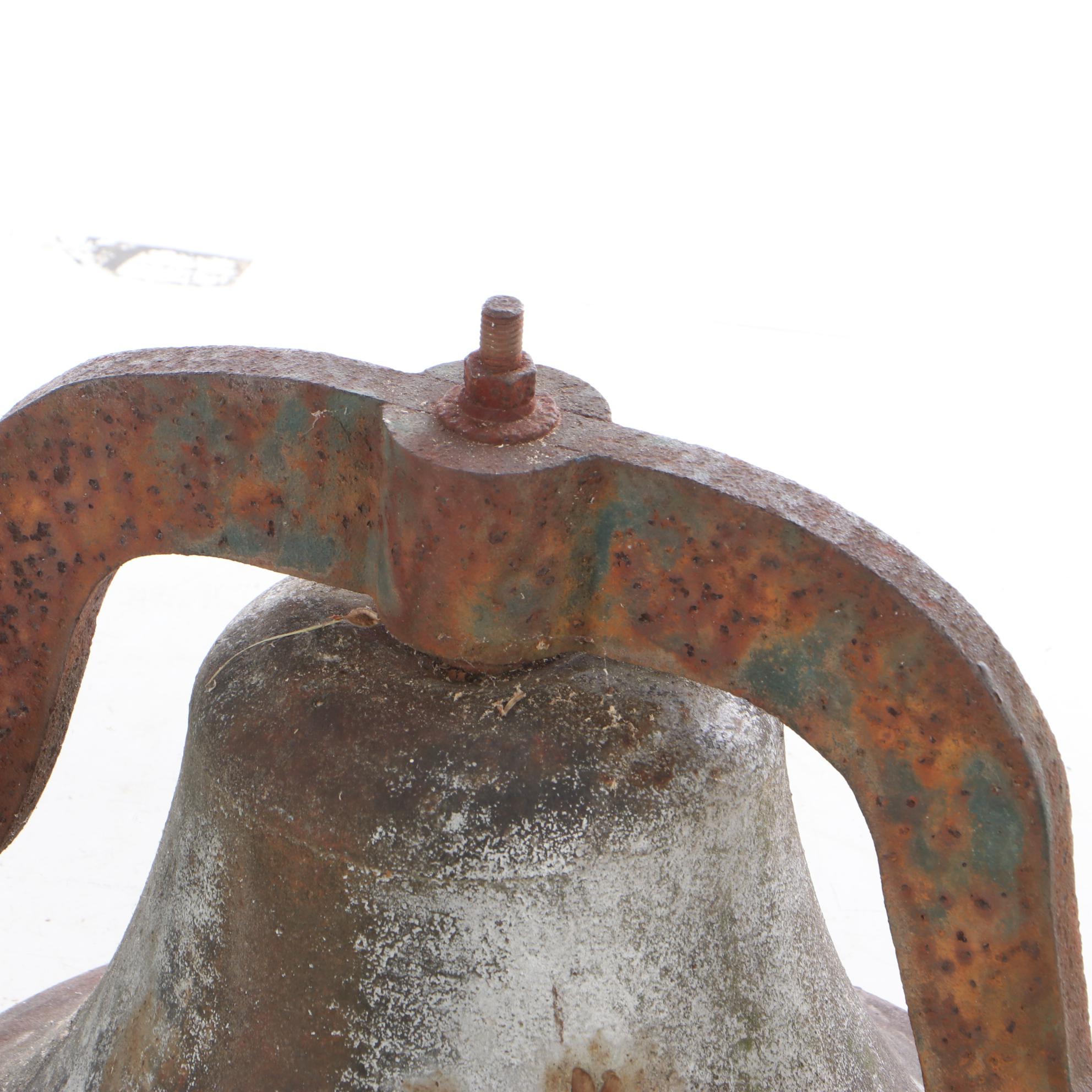 Cast Iron Bell with Yoke and Clapper, circa 1900s