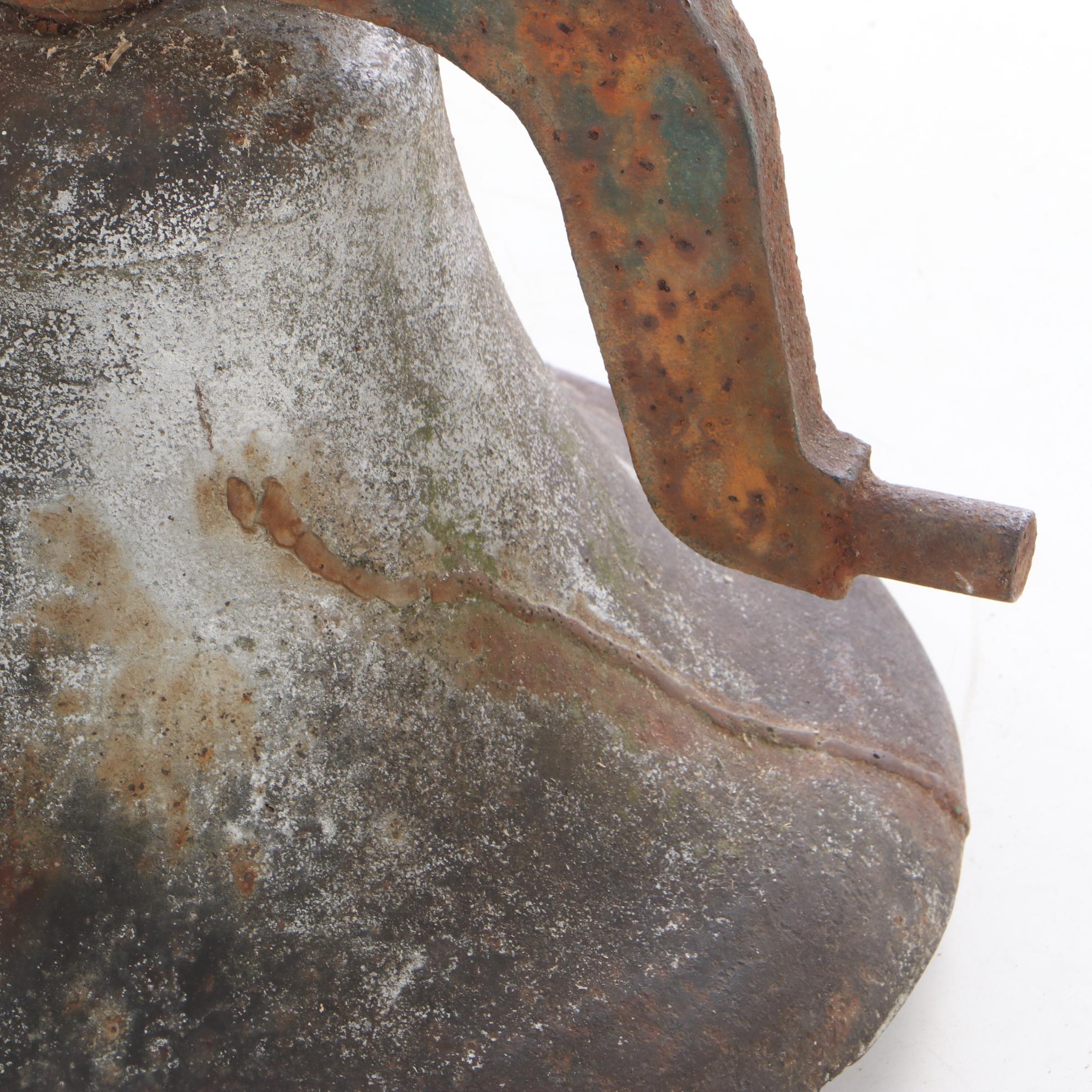 Cast Iron Bell with Yoke and Clapper, circa 1900s