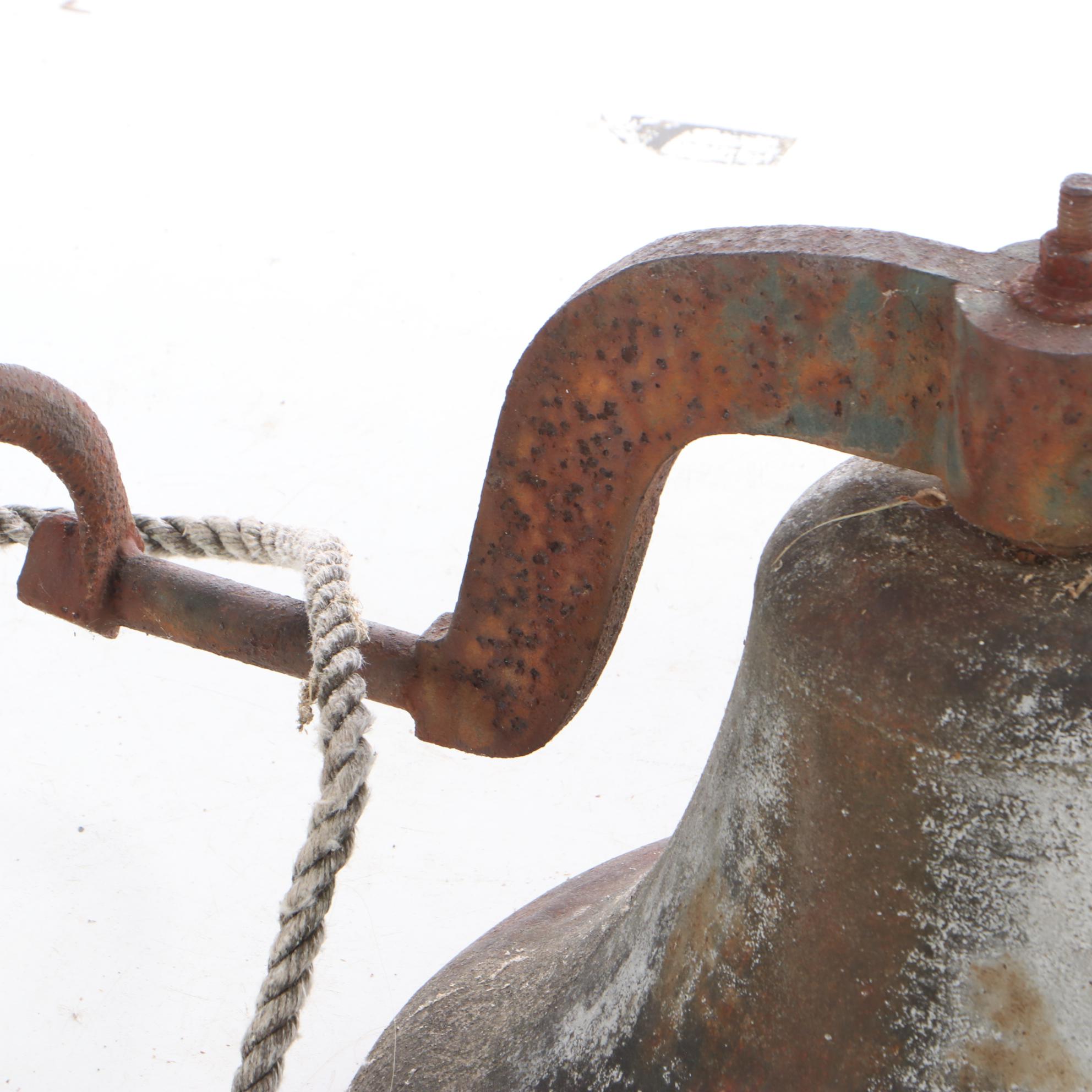 Cast Iron Bell with Yoke and Clapper, circa 1900s