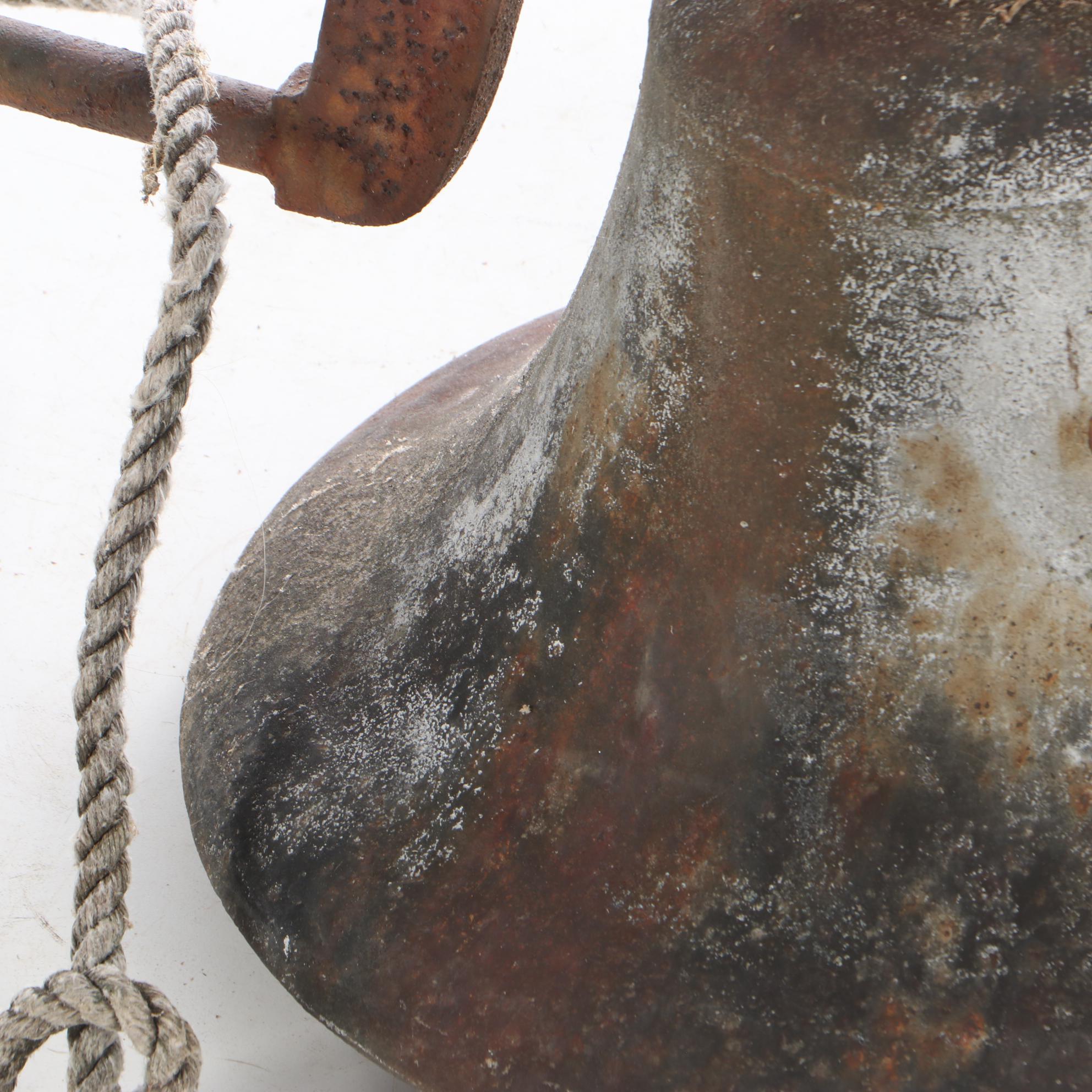 Cast Iron Bell with Yoke and Clapper, circa 1900s
