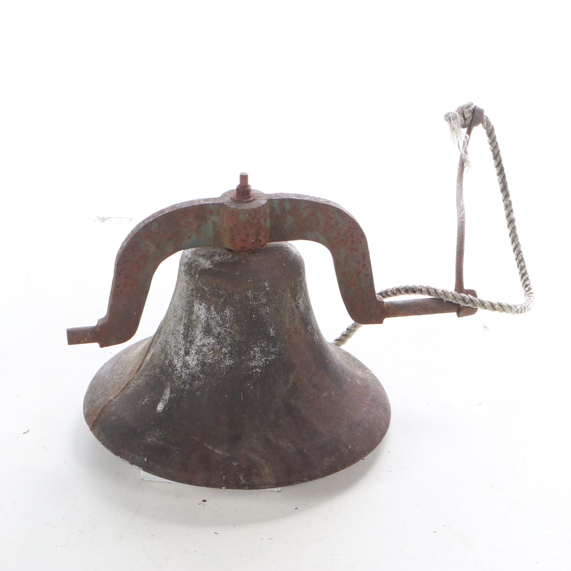 Cast Iron Bell with Yoke and Clapper, circa 1900s