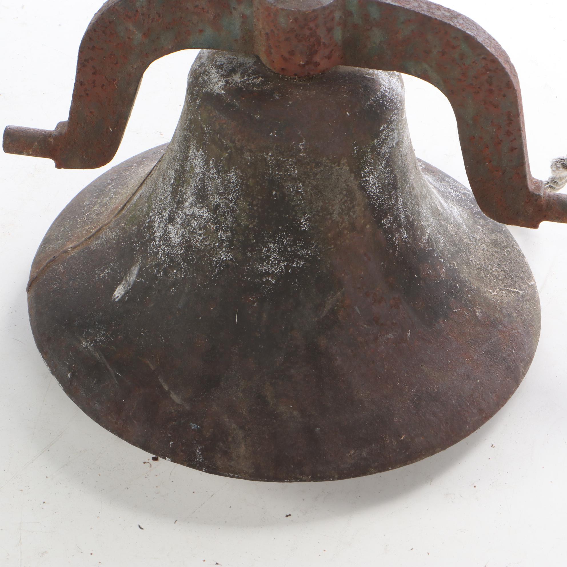Cast Iron Bell with Yoke and Clapper, circa 1900s