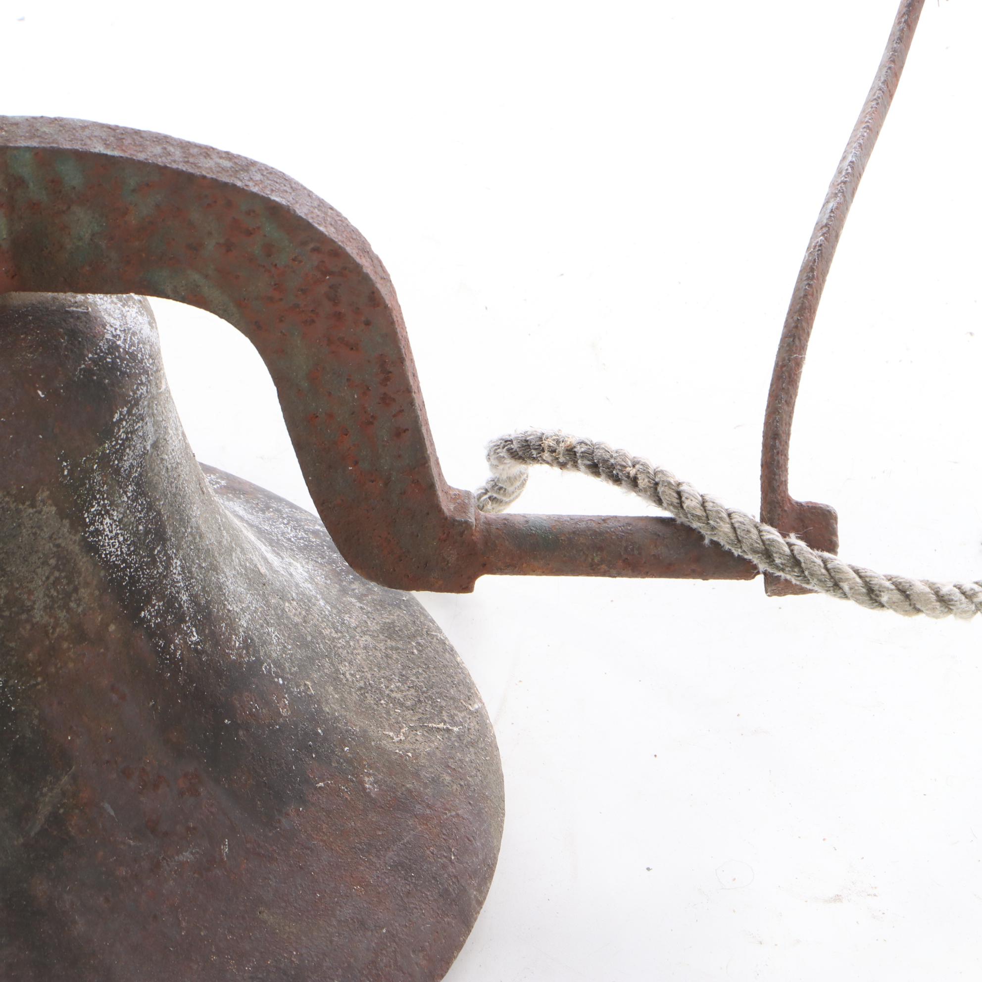 Cast Iron Bell with Yoke and Clapper, circa 1900s