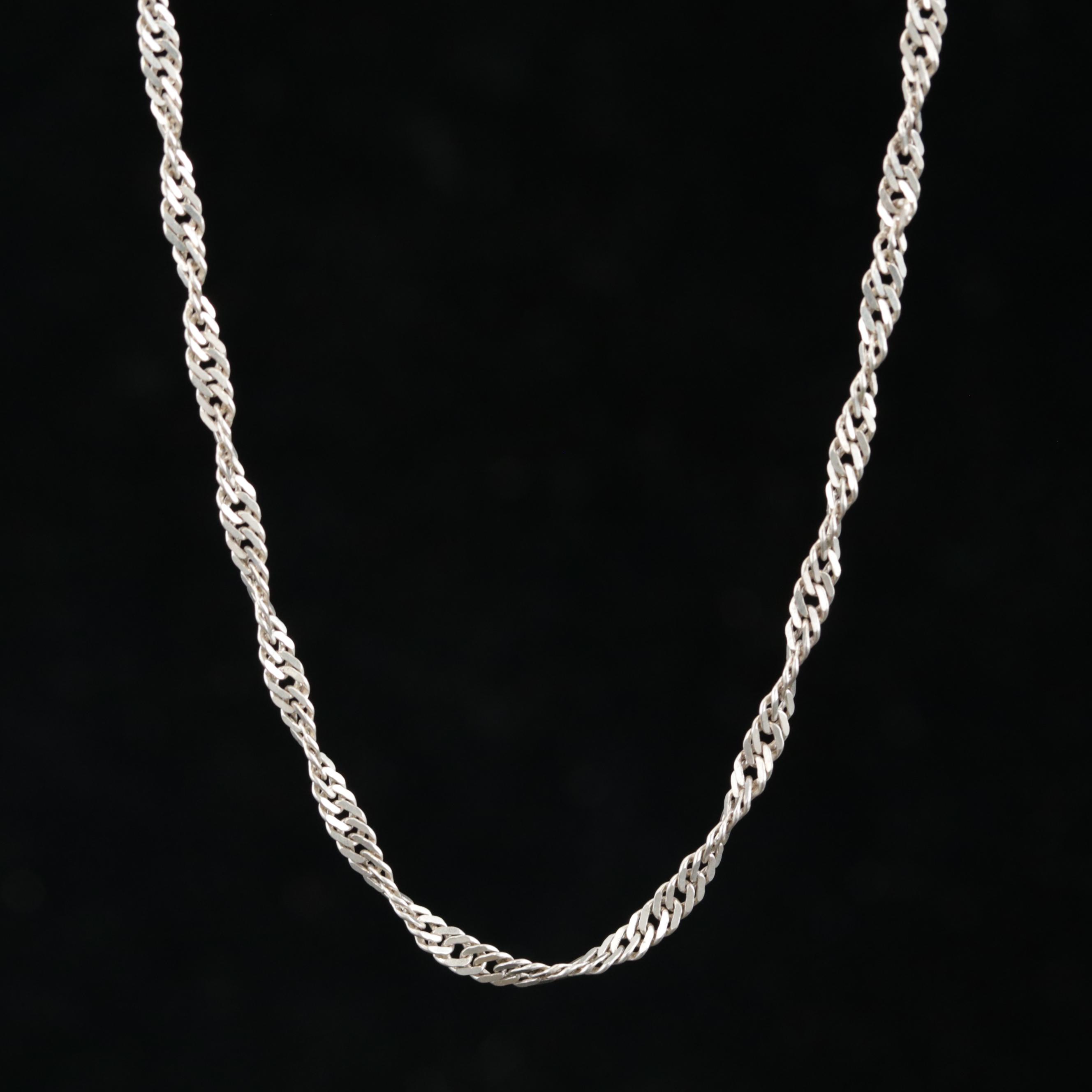 Sterling Silver Twisted Curb Link Chain