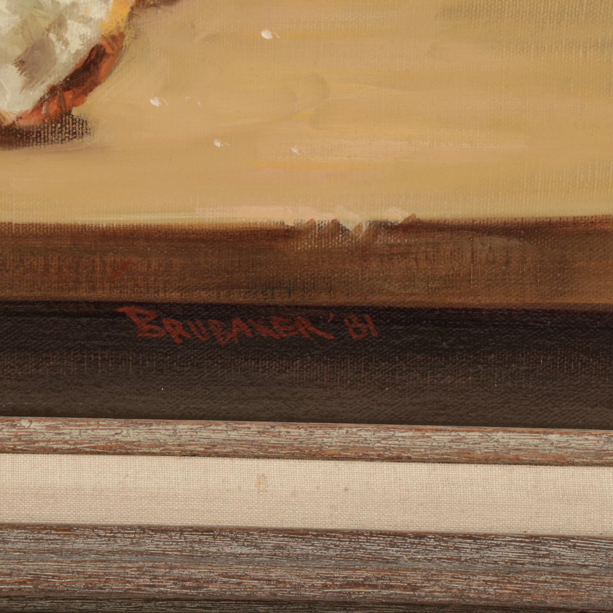 Robert Brubaker Still Life Oil Painting, 1981