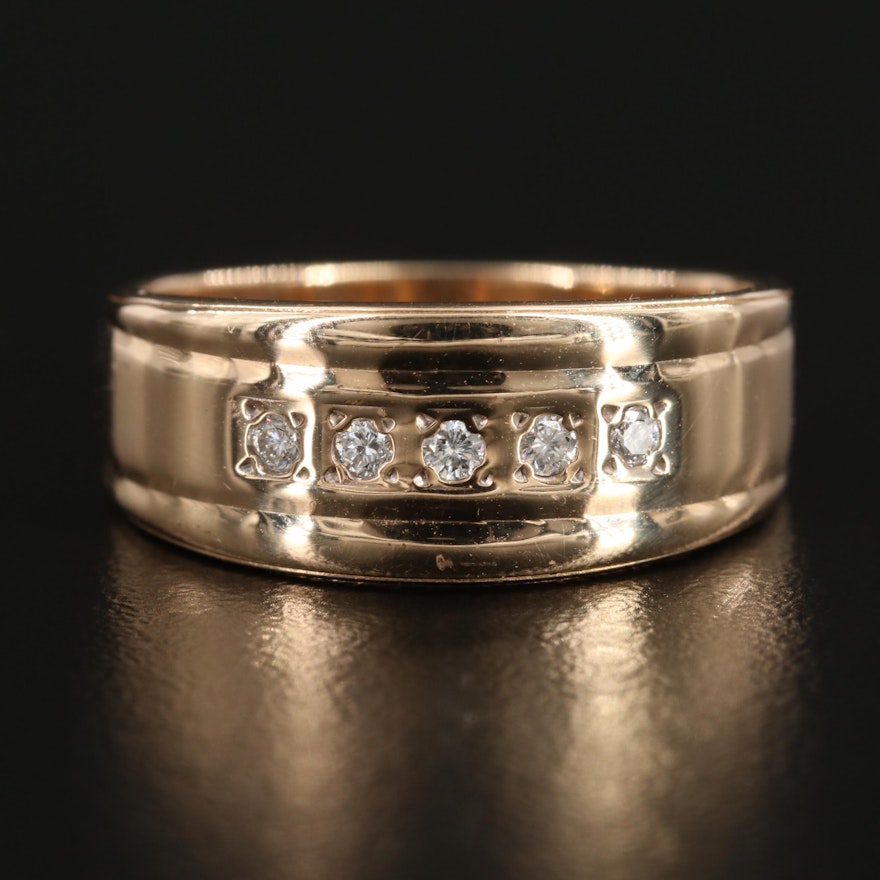 14K Yellow Gold Diamond Ring