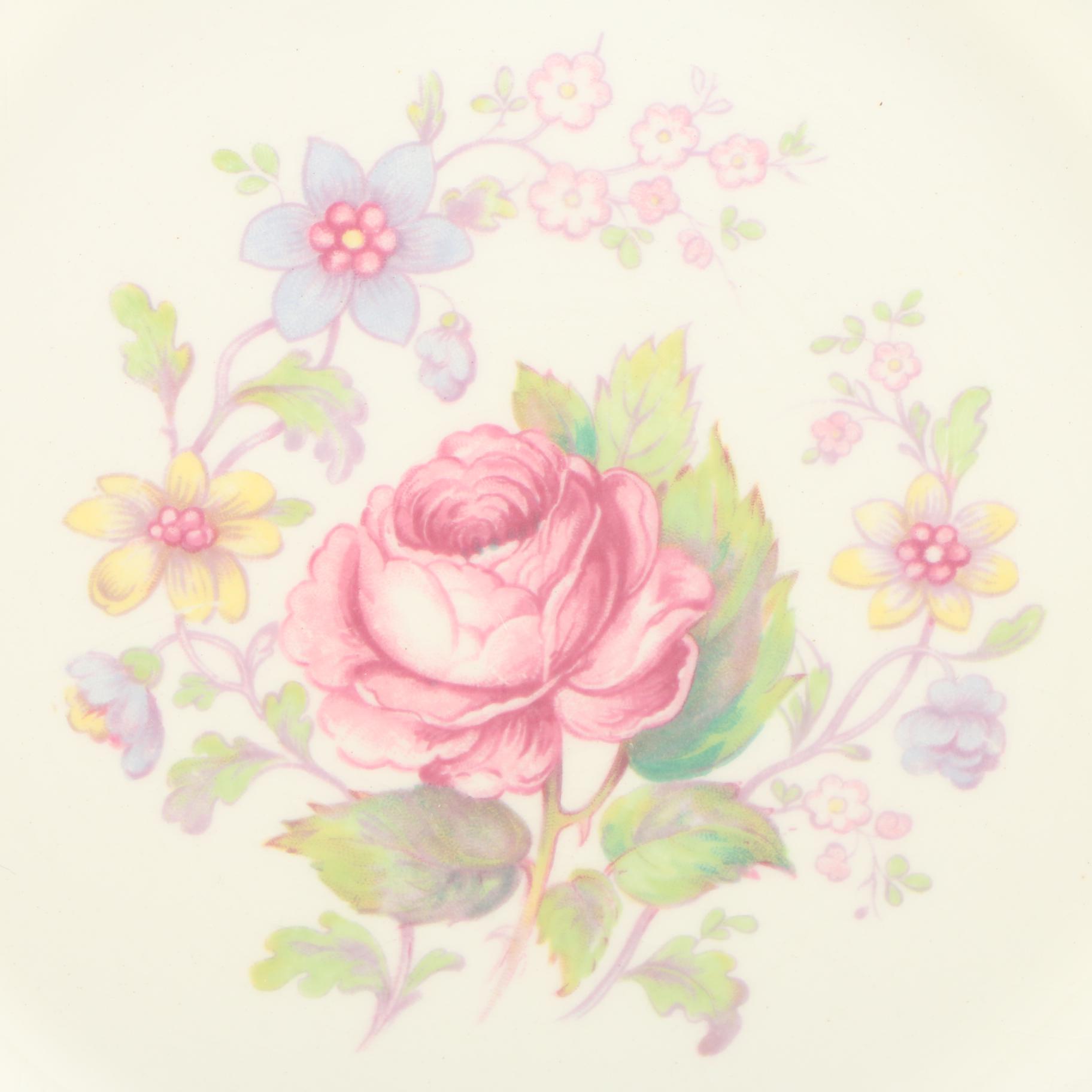 Myott Staffordshire England "Staffordshire Rose" China Dinner Plates