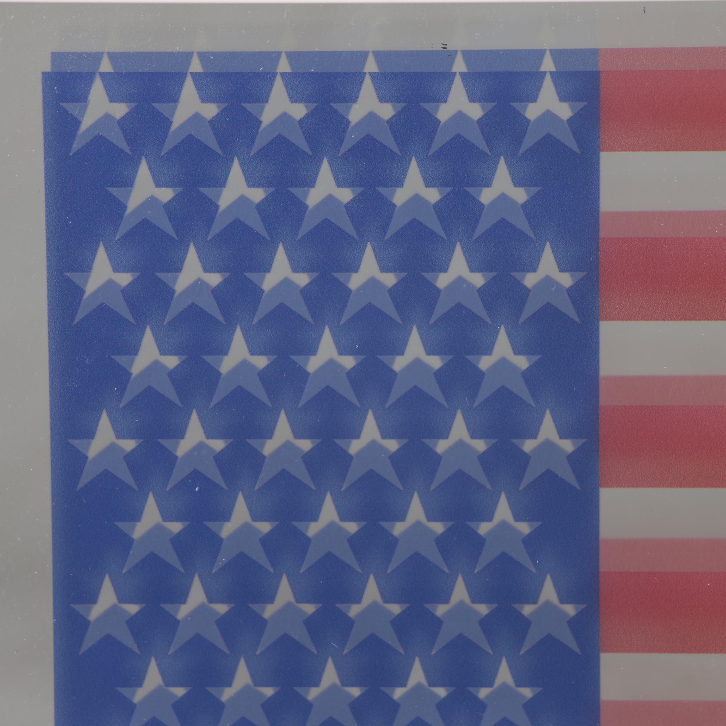 Yaacov Agam Serigraph on Mirror "Spirit of America", 1976