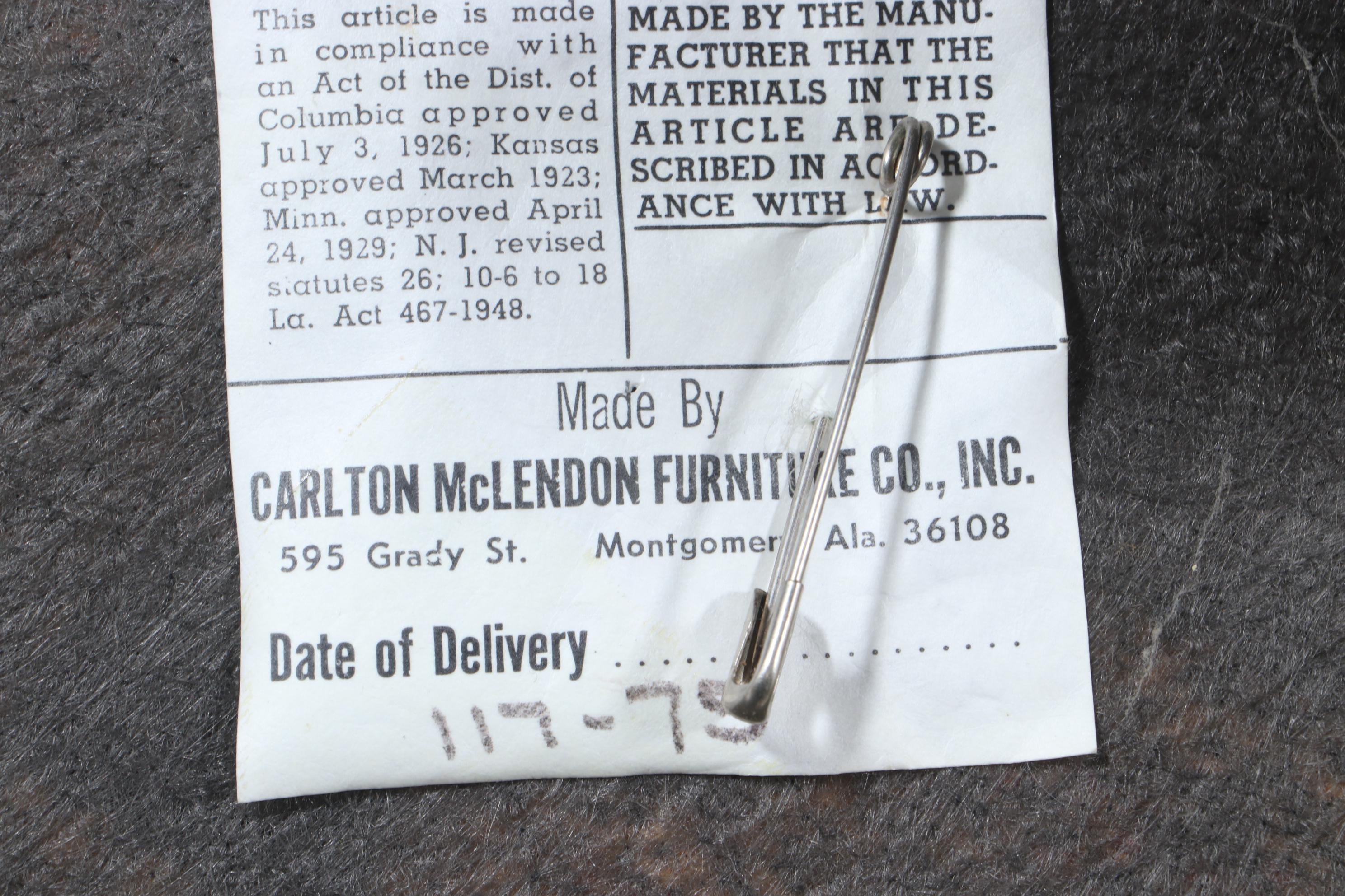 Two Carlton McLendon Furniture Co. Victorian Style Carved Mahogany Parlor Chairs