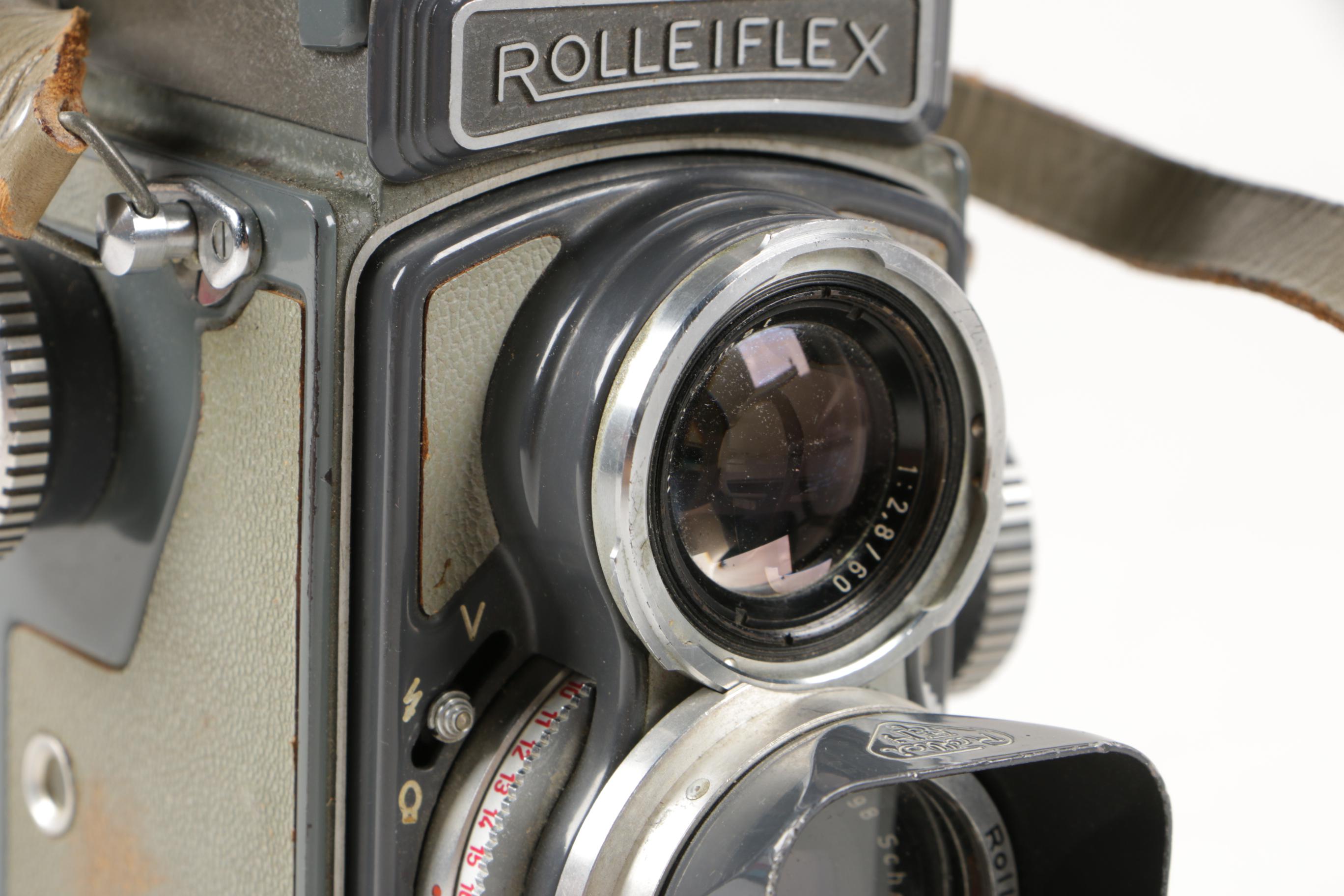 Rolleiflex 4x4 "Gray Baby" Twin-Lens Film Camera with Xenar and Heidosmat Lens