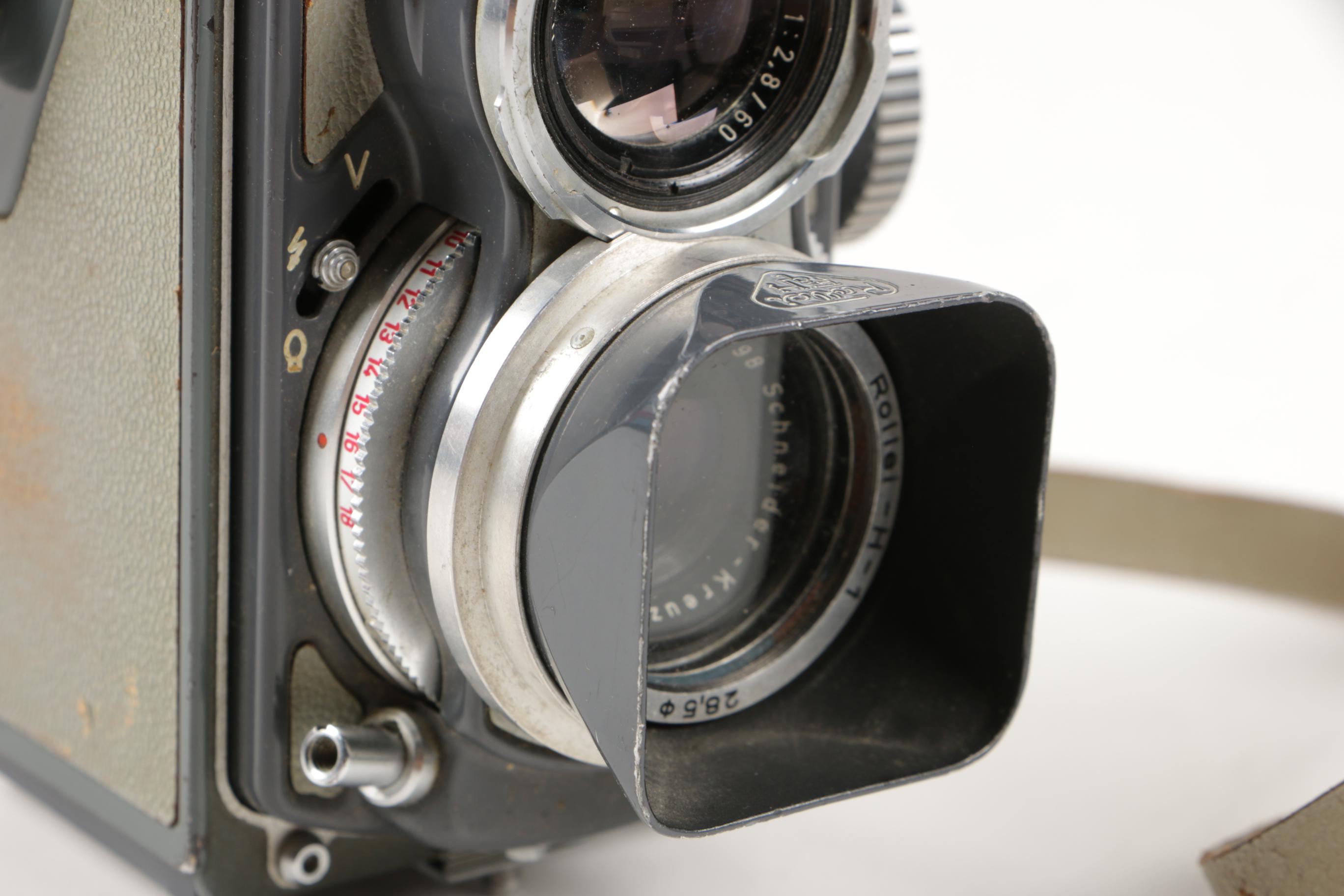 Rolleiflex 4x4 "Gray Baby" Twin-Lens Film Camera with Xenar and Heidosmat Lens