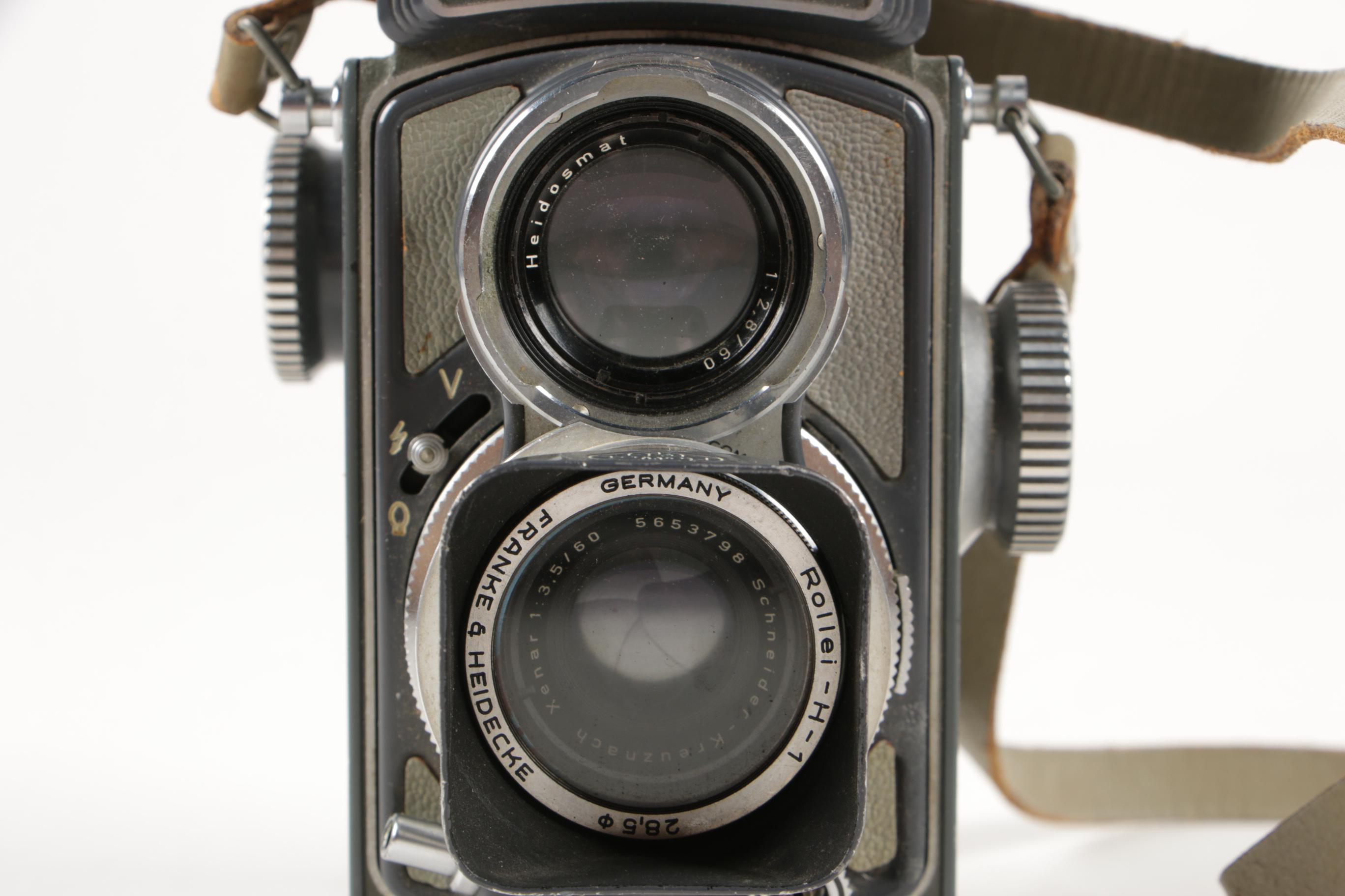 Rolleiflex 4x4 "Gray Baby" Twin-Lens Film Camera with Xenar and Heidosmat Lens