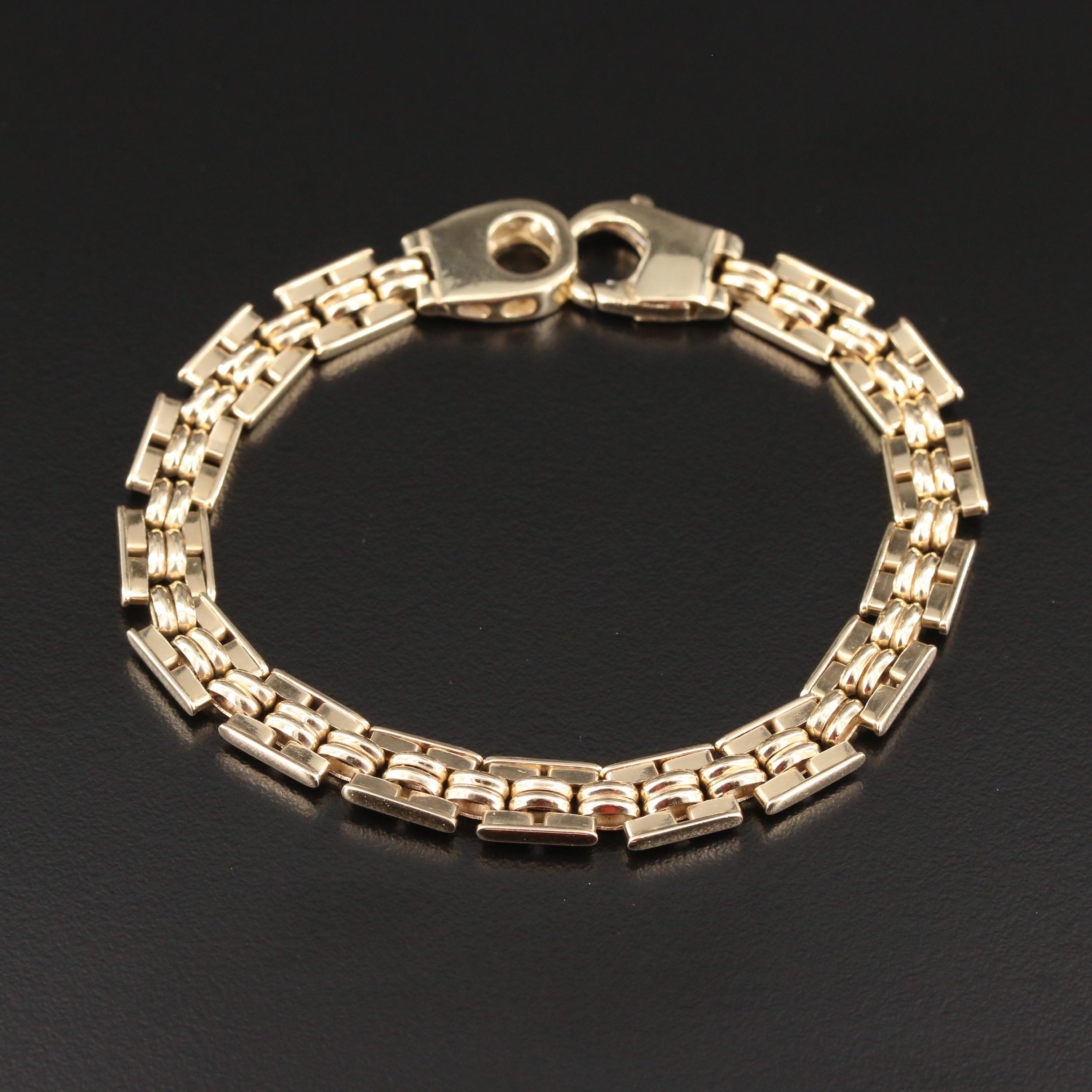 14K Yellow Gold Square Link Bracelet