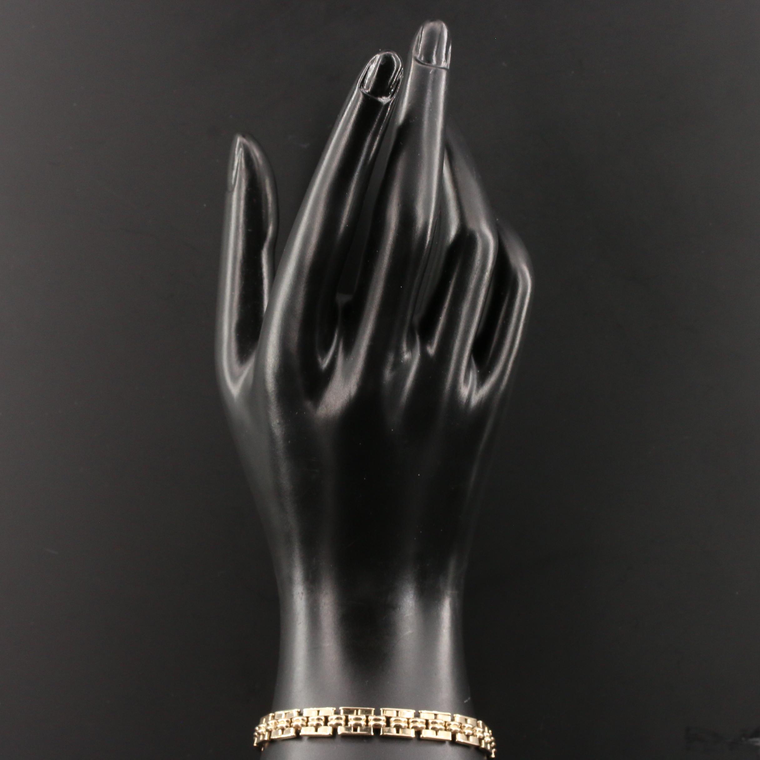 14K Yellow Gold Square Link Bracelet