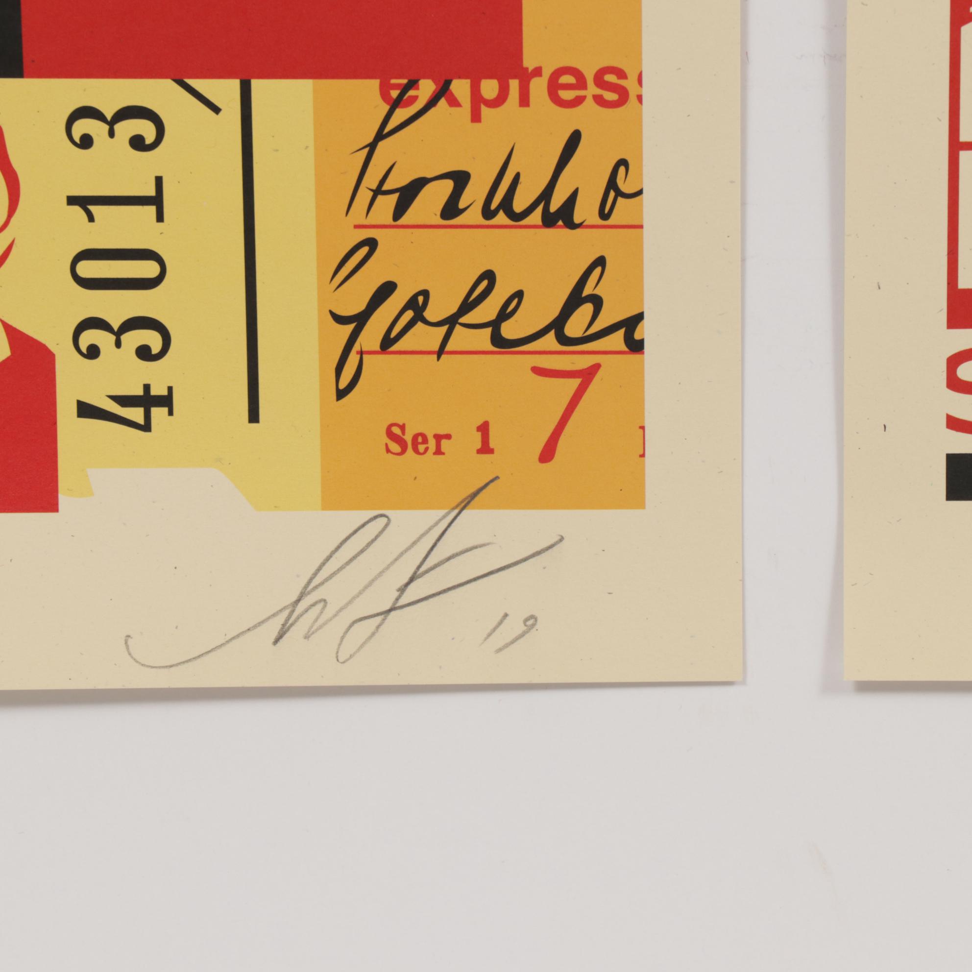 Shepard Fairey Offset Poster "OBEY 3-Face Collage" Triptych, 2019