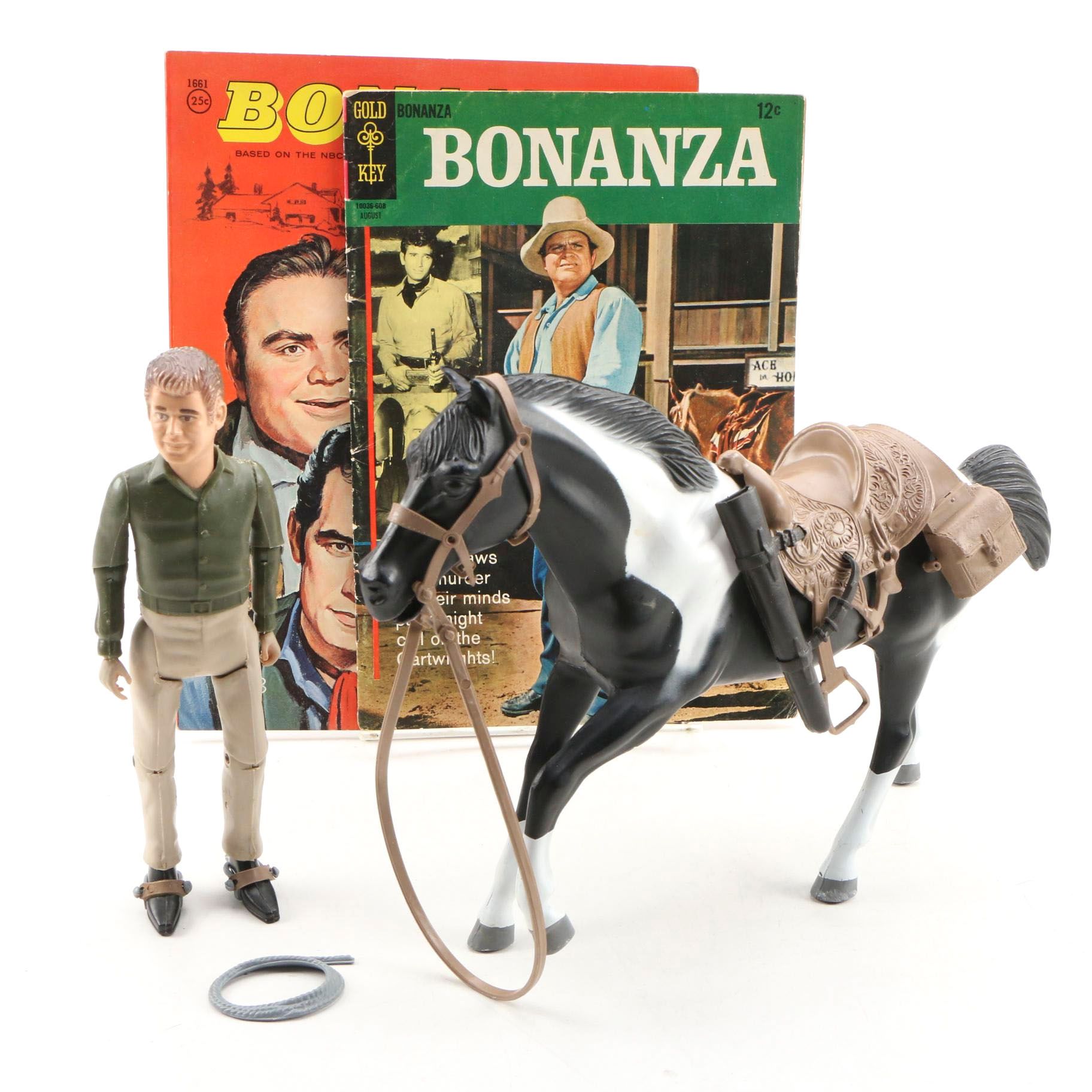 Bonanza TV Series Collectibles with Horse and Little Joe Action Figure, 1960s
