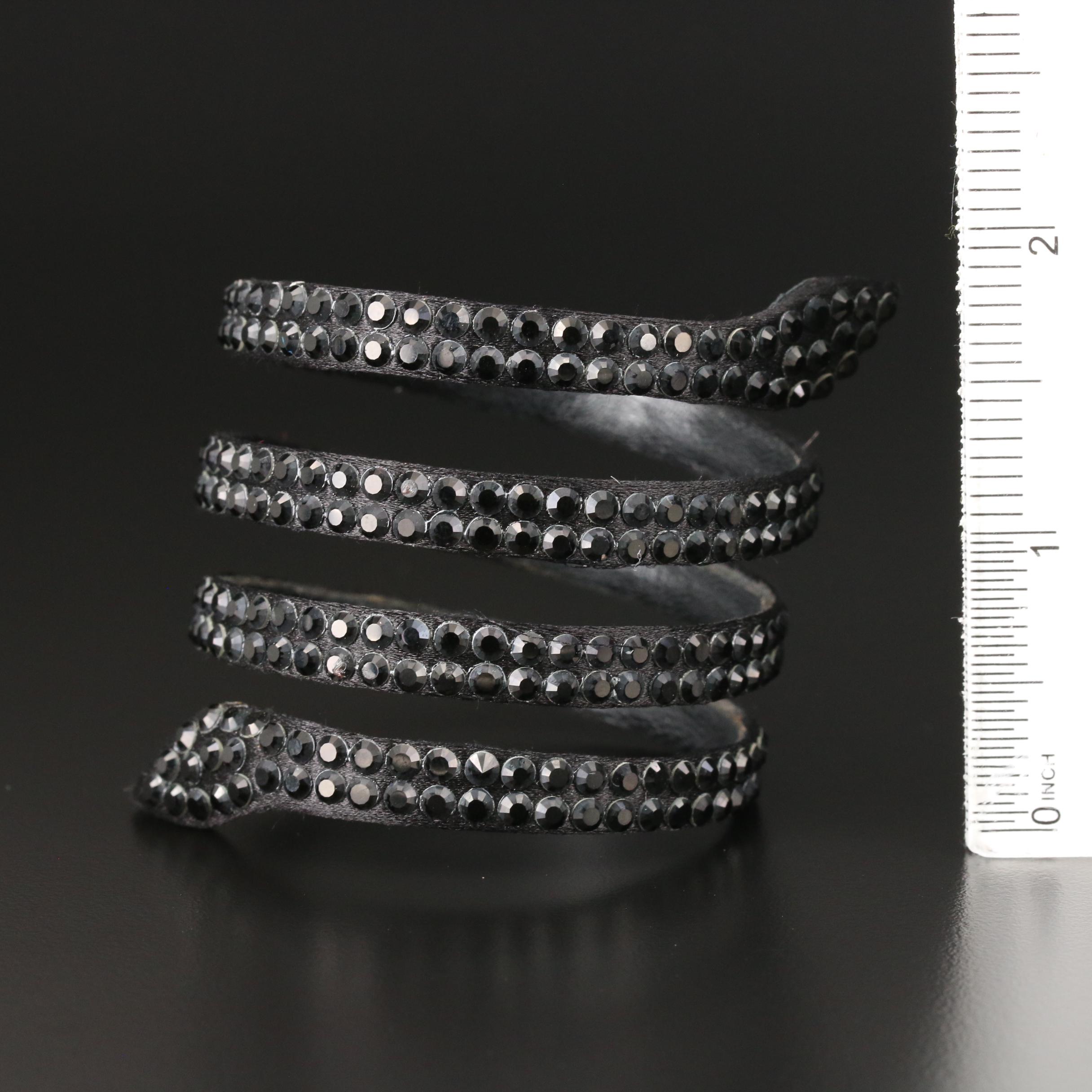 René Caovilla Crystal Rhinestone Snake Bracelet with Susan Lucci Signed Box