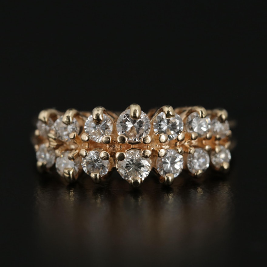 14K Yellow Gold  Diamond Ring