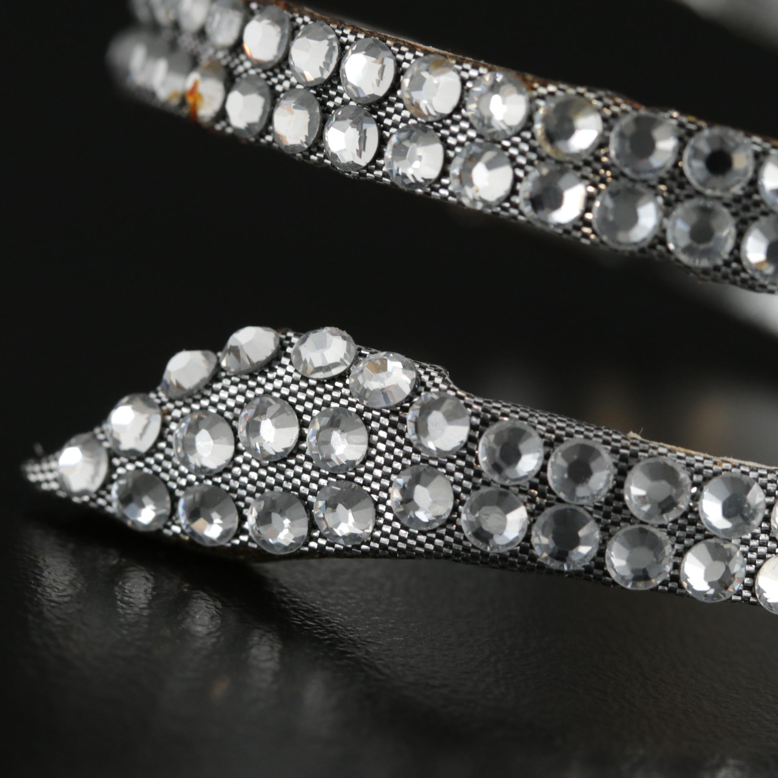 Renè Caovilla Glass Crystal Snake Bracelet with Susan Lucci Signed Box