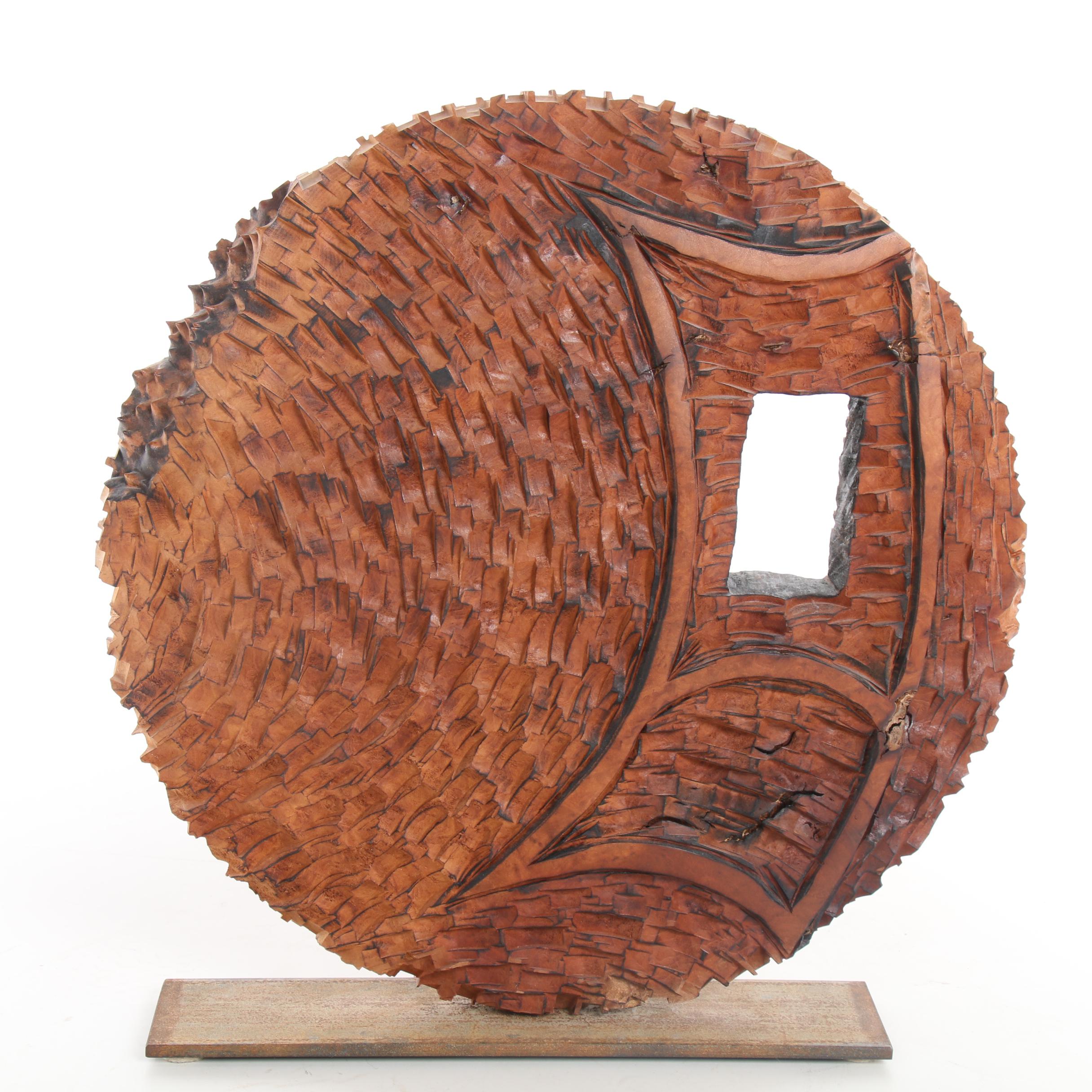 Jack R. Slentz Carved Wood Sculpture "Disc 2000 Meadow Burl"