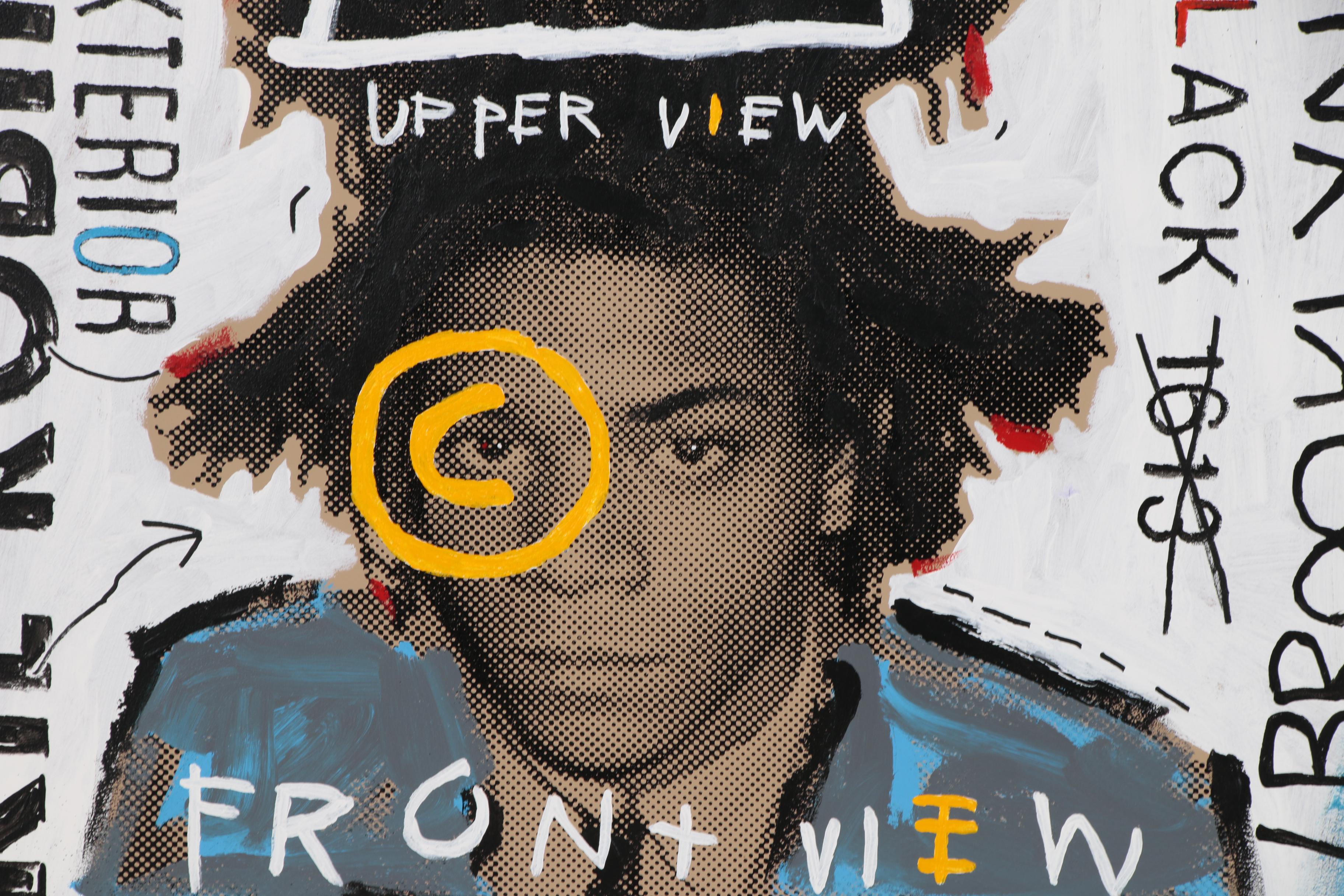 John Stango Monumental Pop Art Mixed Media Painting "Basquiat - Krylon"