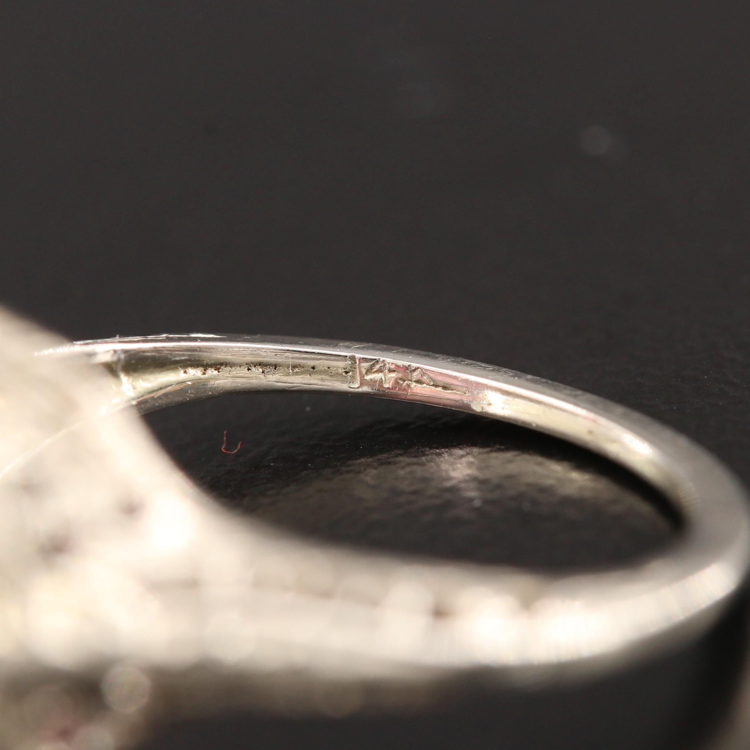 Vintage 14K White Gold Fancy Sapphire Filigree Ring