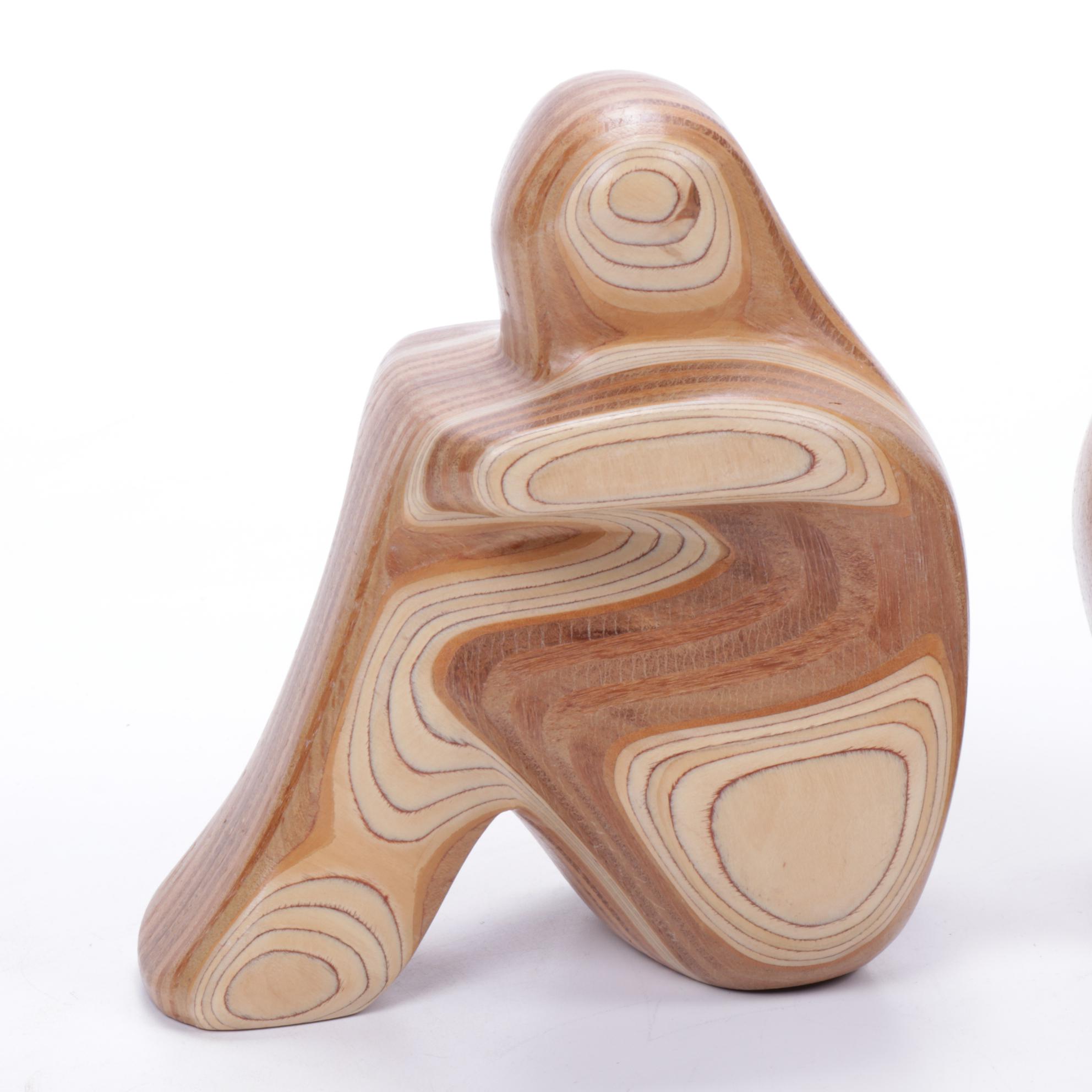Robert Hargrave Plywood Sculpted Figural Bookends