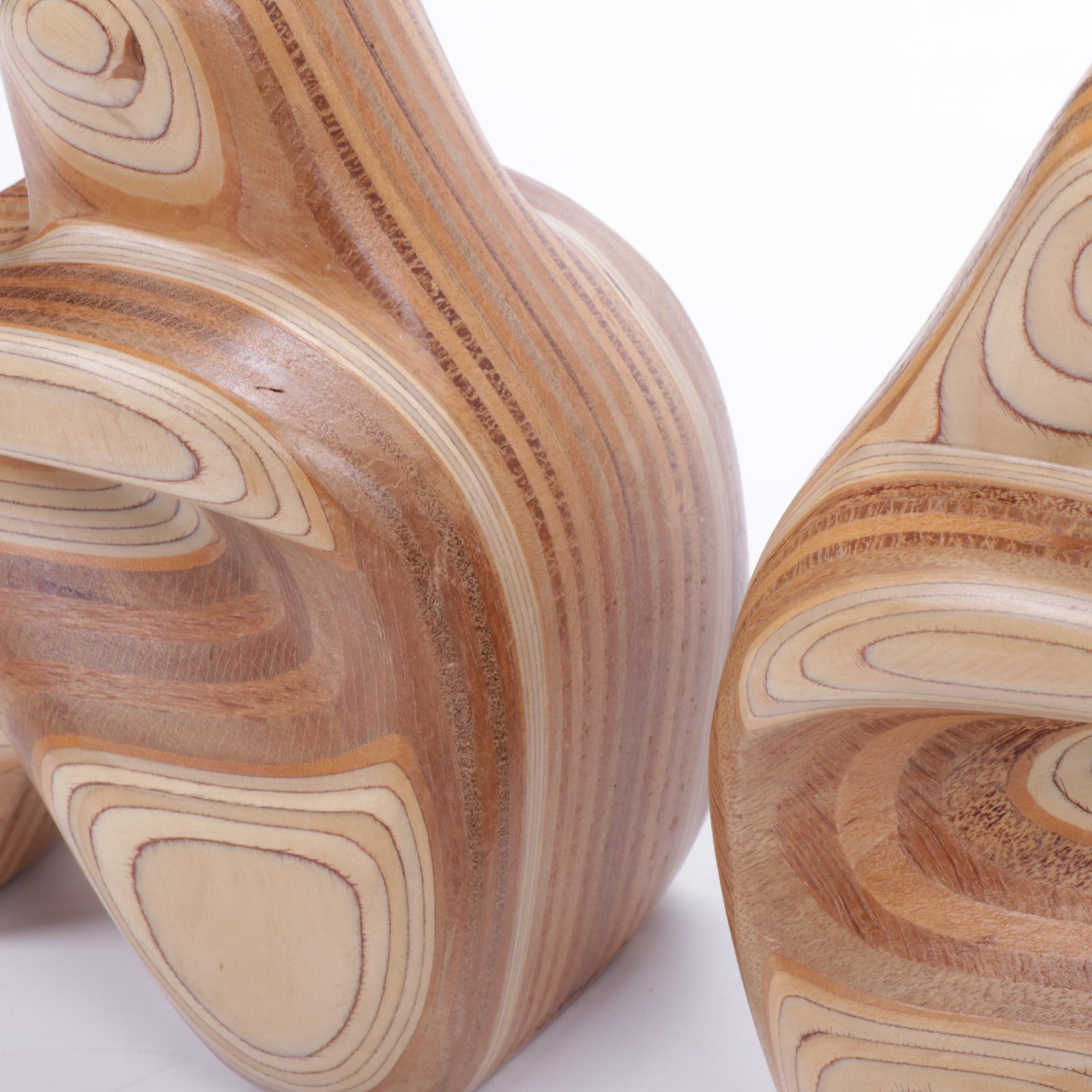 Robert Hargrave Plywood Sculpted Figural Bookends