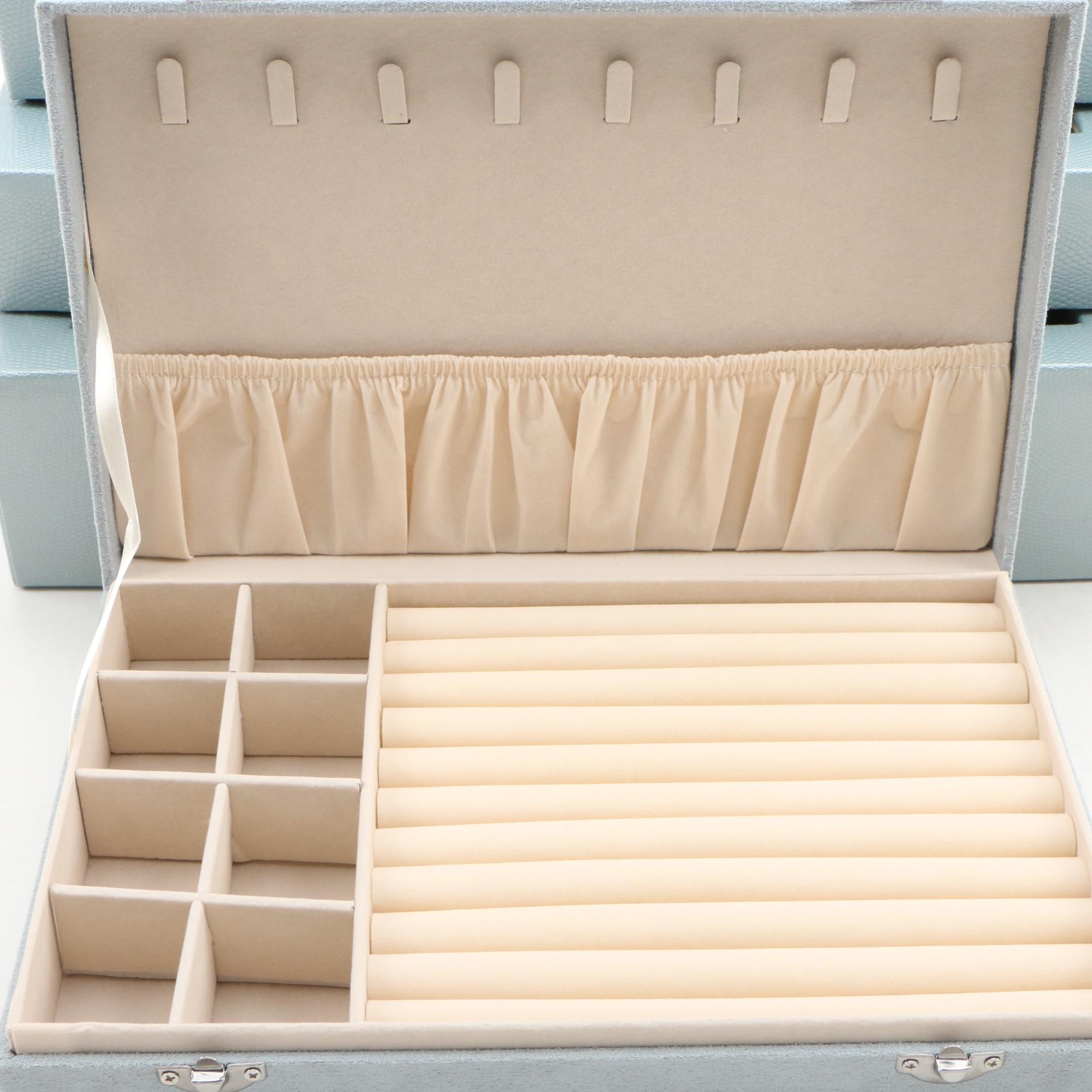 Wolf Designs Faux Leather Jewelry Boxes and Faux Suede Jewelry Box, Contemporary