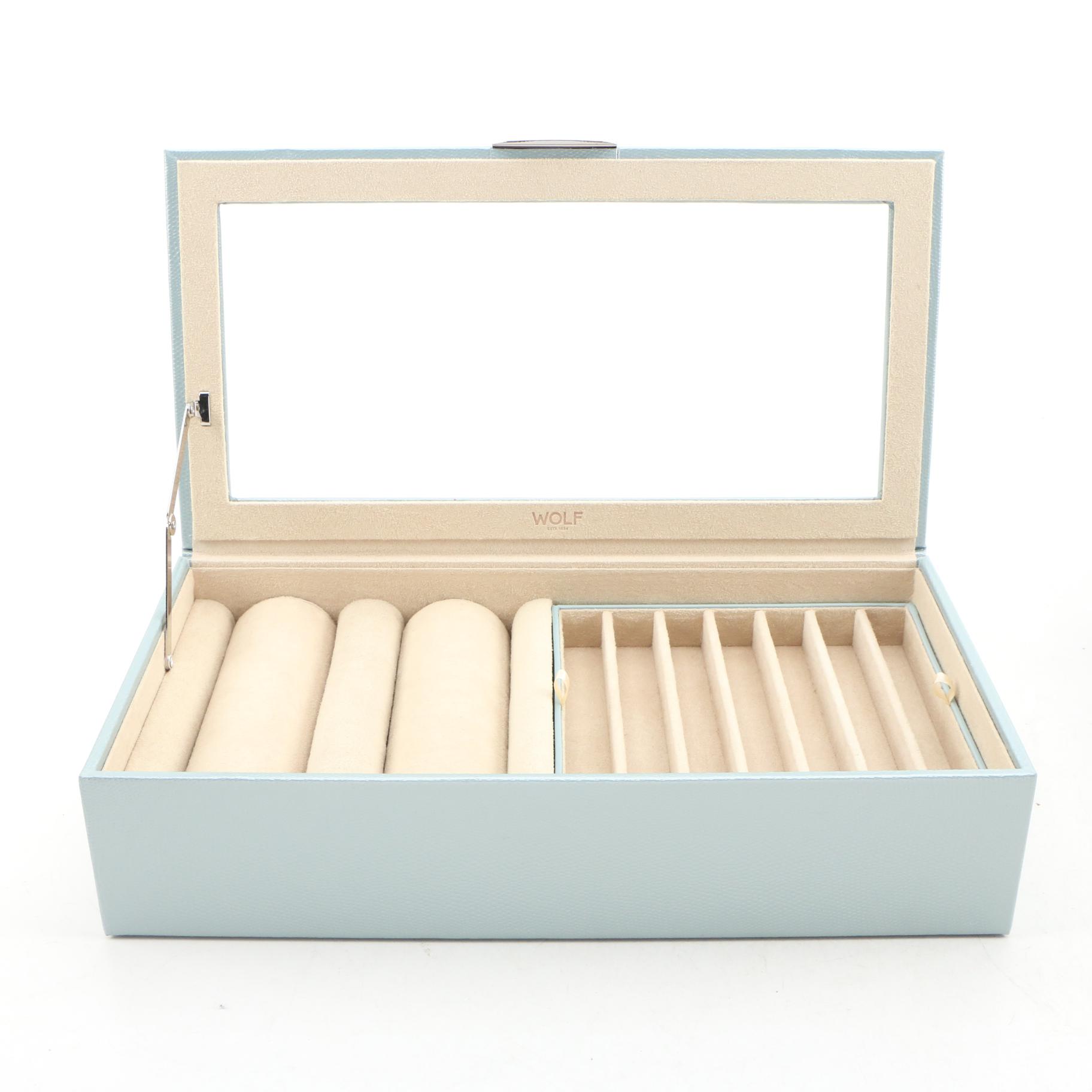 Wolf Designs Faux Leather Jewelry Boxes and Faux Suede Jewelry Box, Contemporary