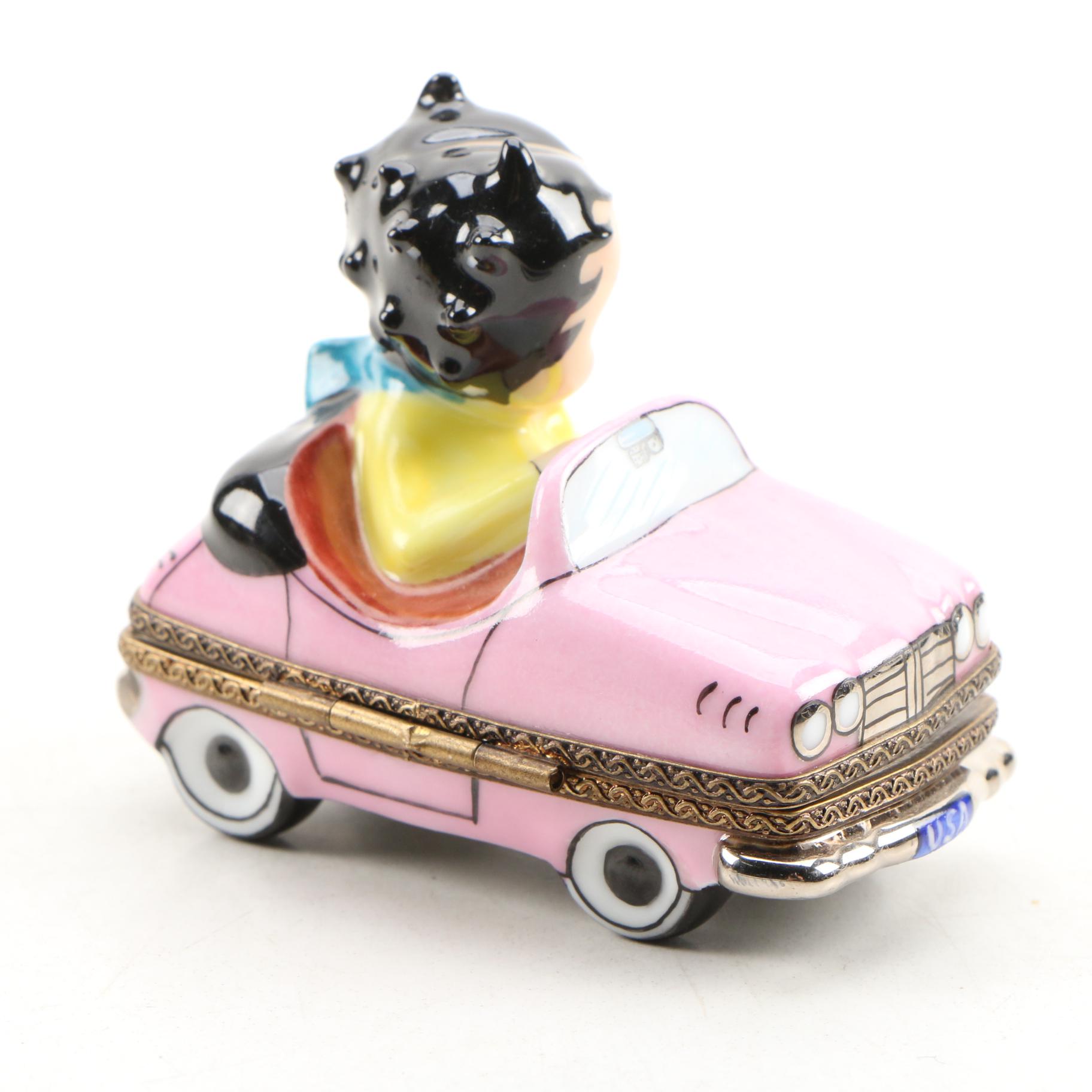 Betty Boop "Sunday Drive" Porcelain Limoges Box