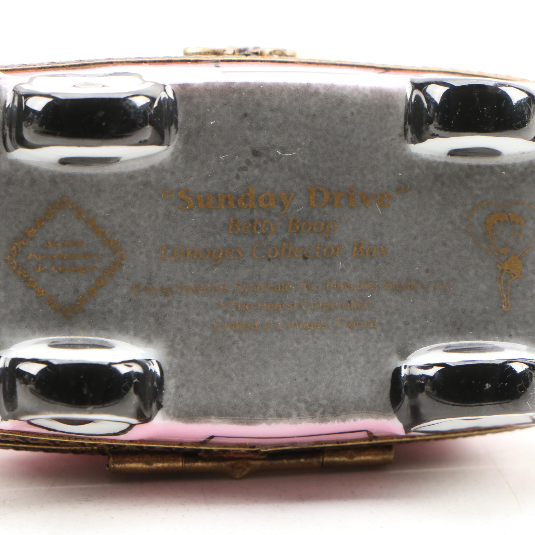 Betty Boop "Sunday Drive" Porcelain Limoges Box