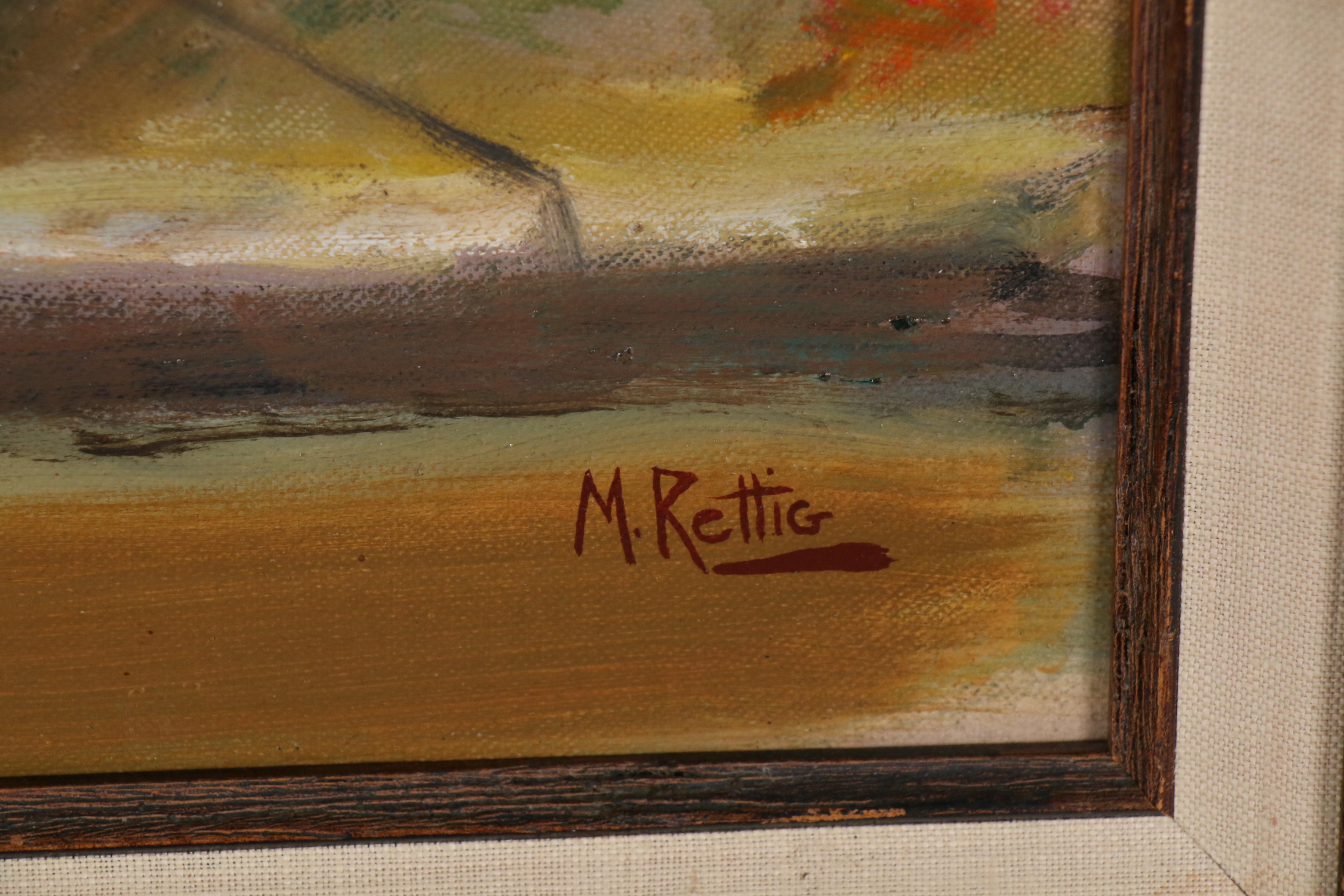 Martin Rettig Figural Oil Painting of Seated Woman