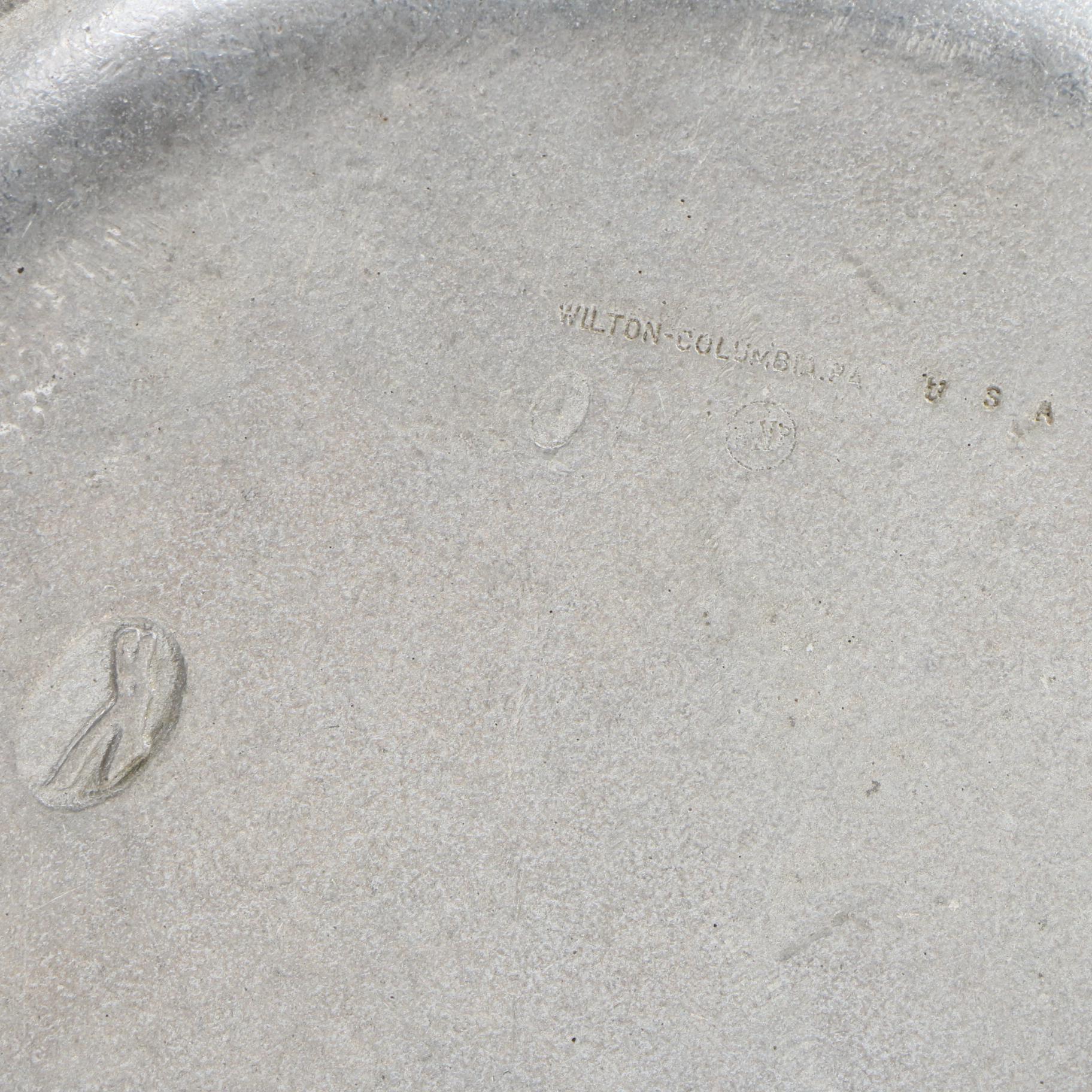 Wilton Armetale "Plough Tavern" Pewter Plates and Charger, Late 20th Century