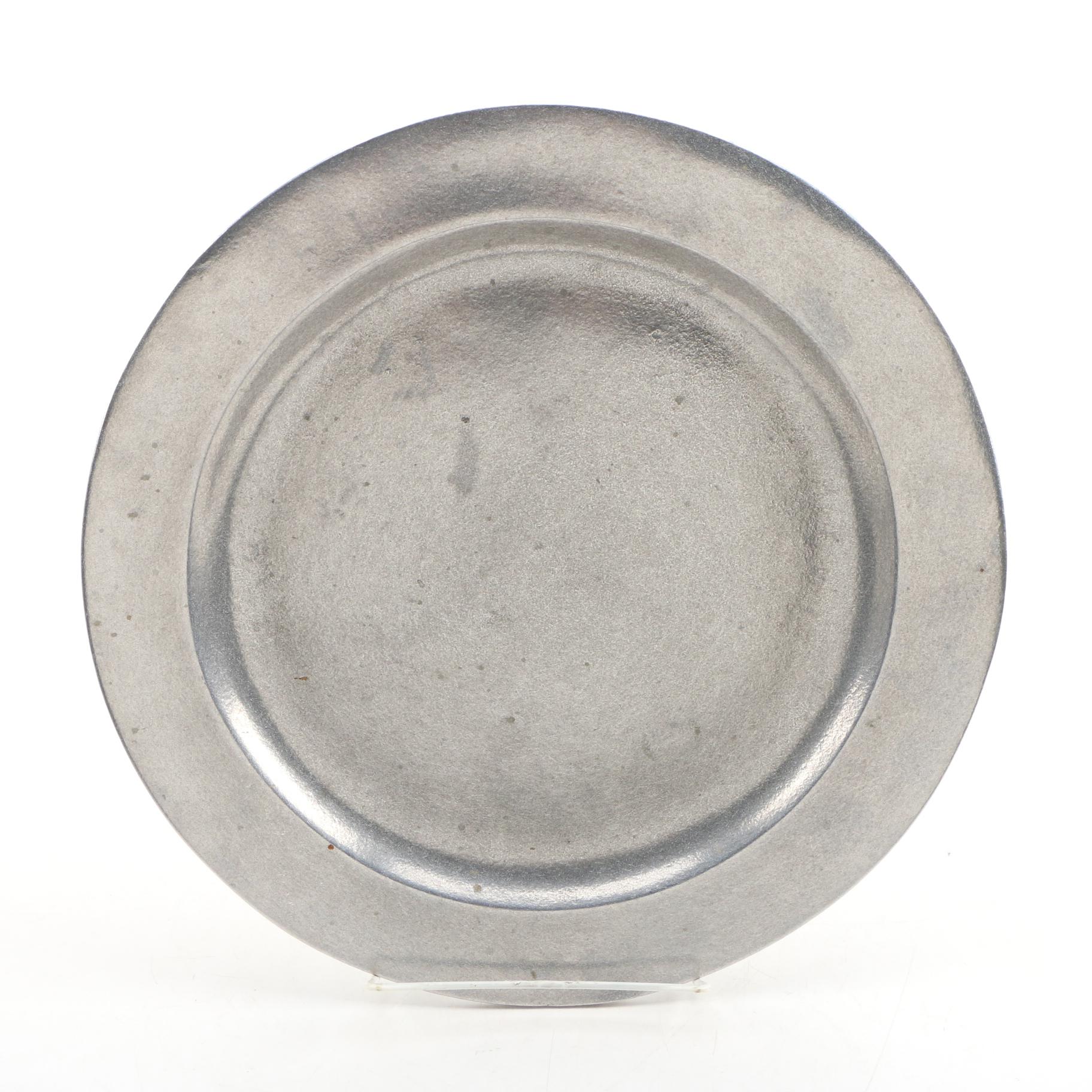 Wilton Armetale "Plough Tavern" Pewter Plates and Charger, Late 20th Century