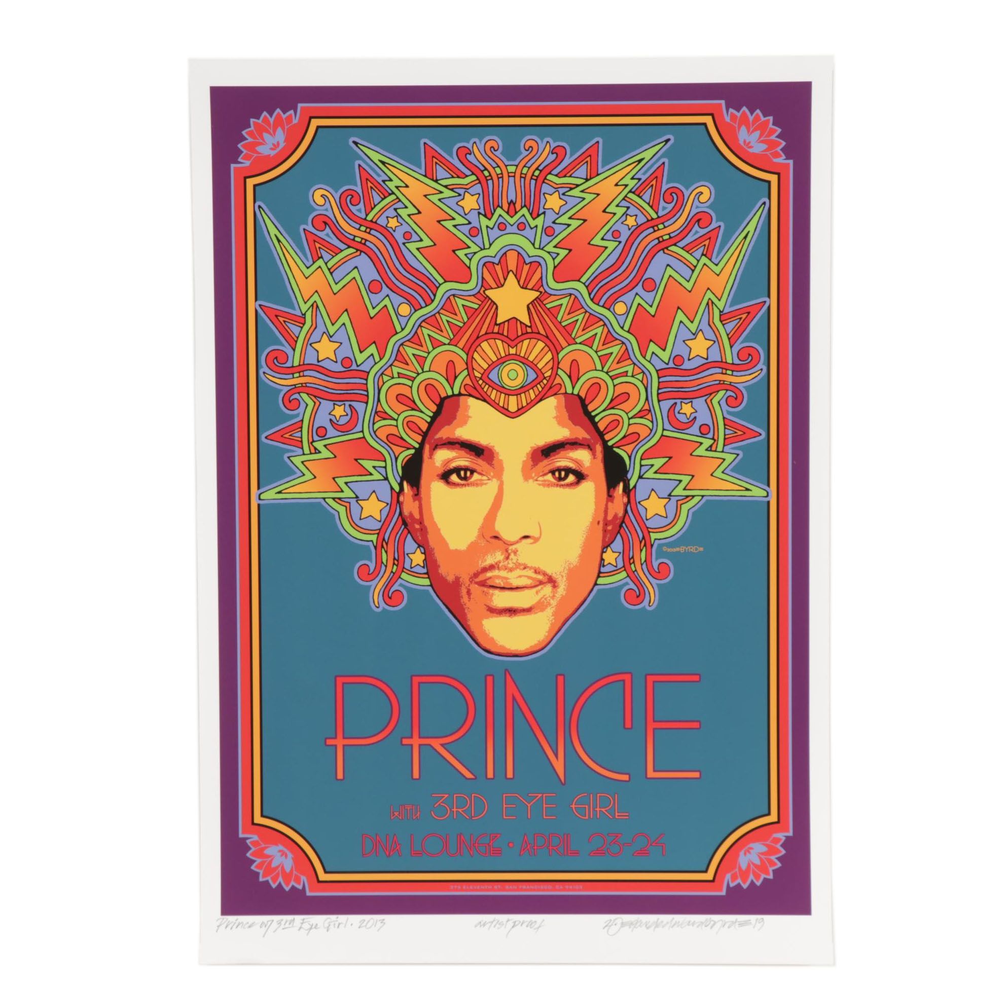 David Edward Byrd Giclée Poster "Prince with 3rd Eye Girl - 2013"