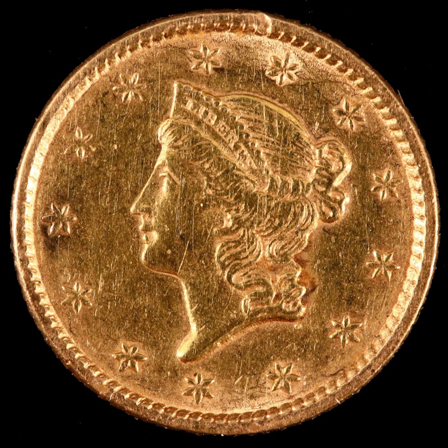 1852 Liberty Head $1 Gold Coin