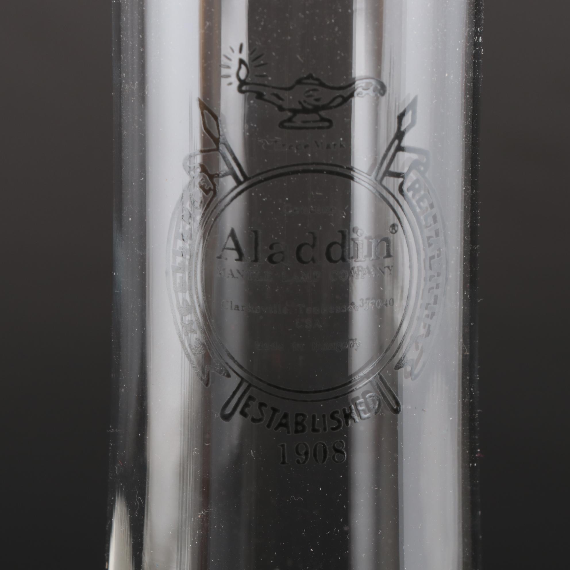 Aladdin Model B "Beehive" Glass Kerosene Lamp with Floral Shade