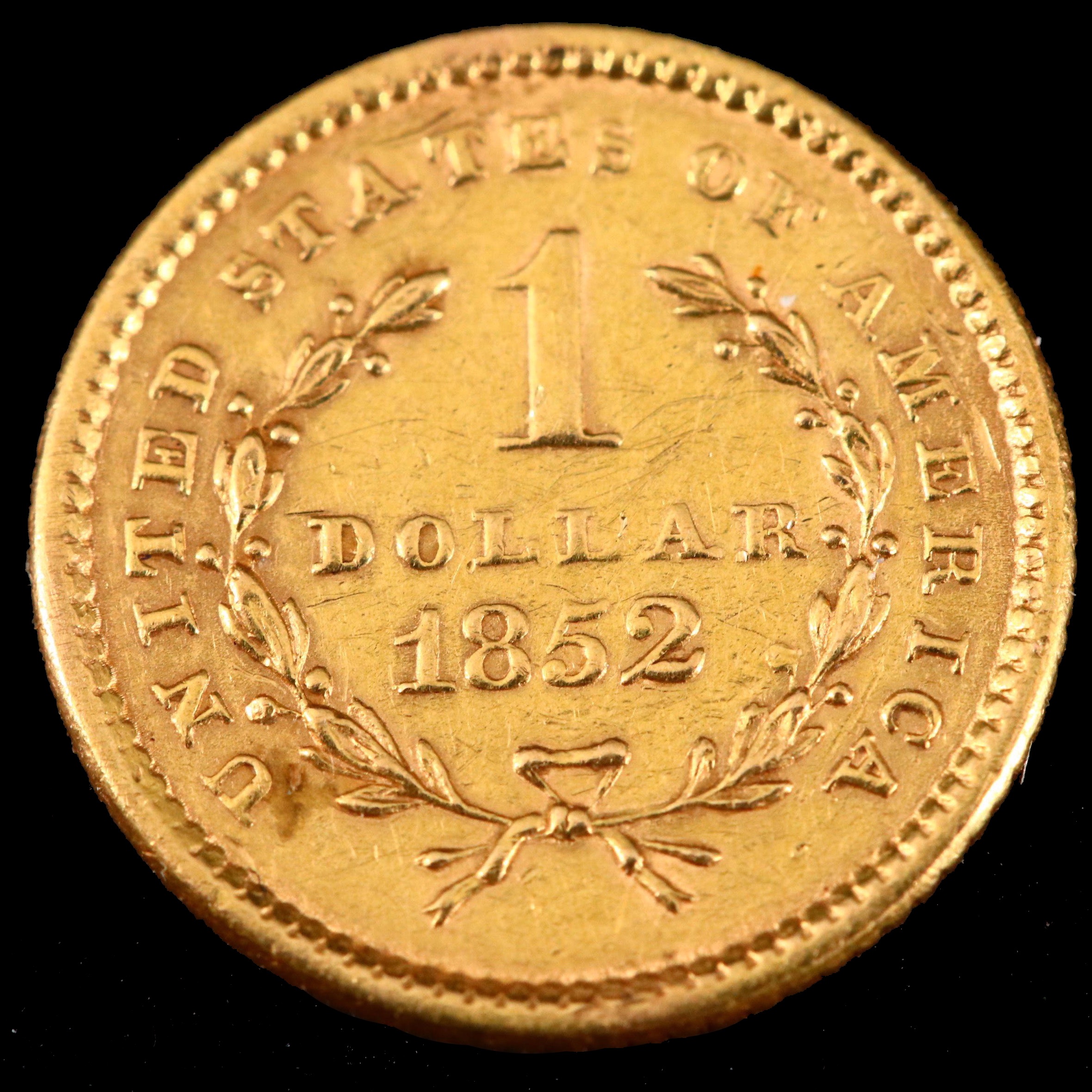 1852 Liberty Head $1 Gold Coin