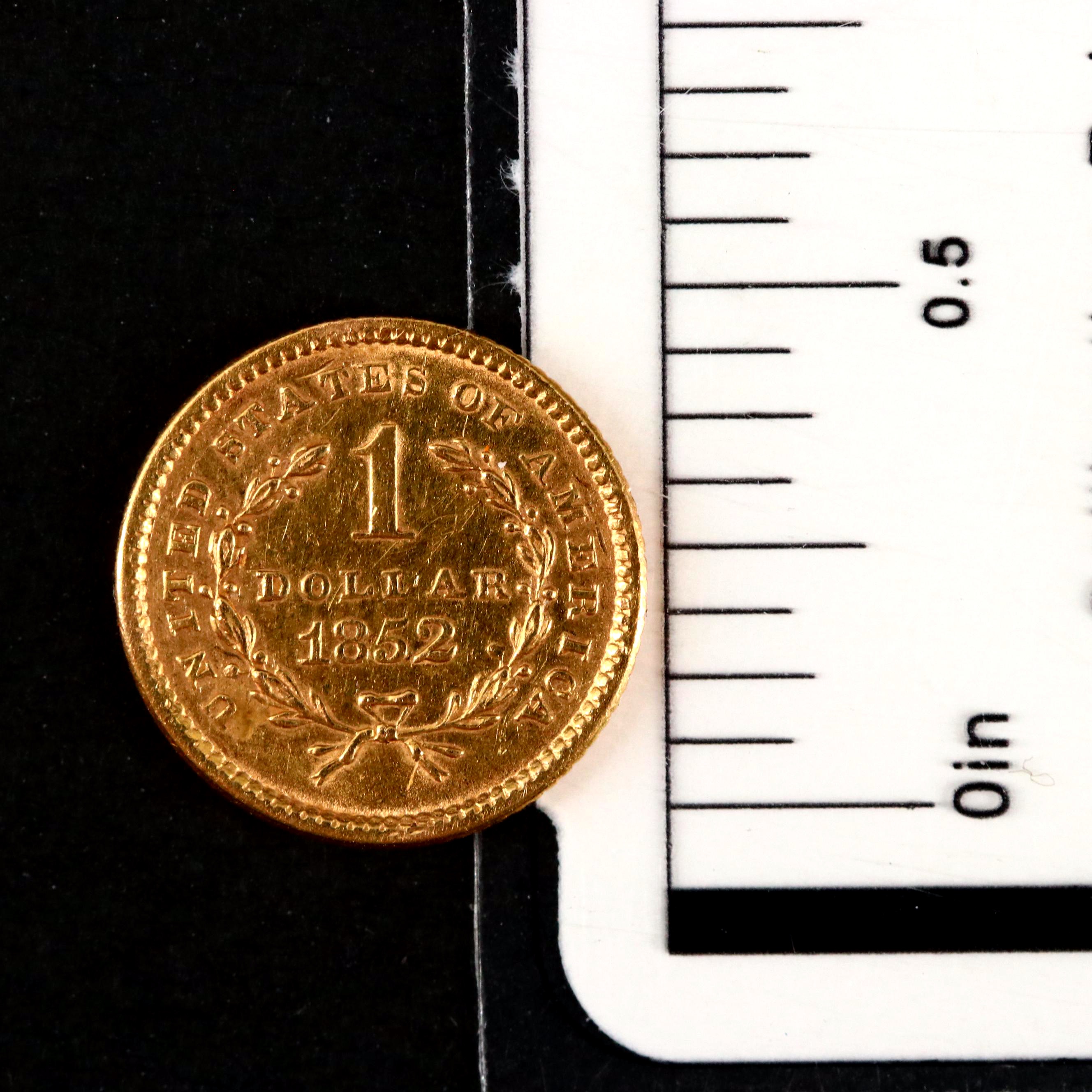 1852 Liberty Head $1 Gold Coin