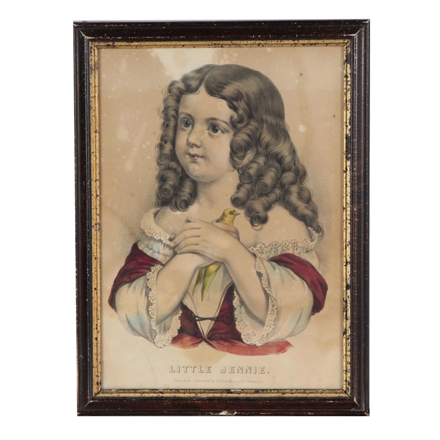 Currier & Ives Hand-Colored Lithograph "Little Jennie"