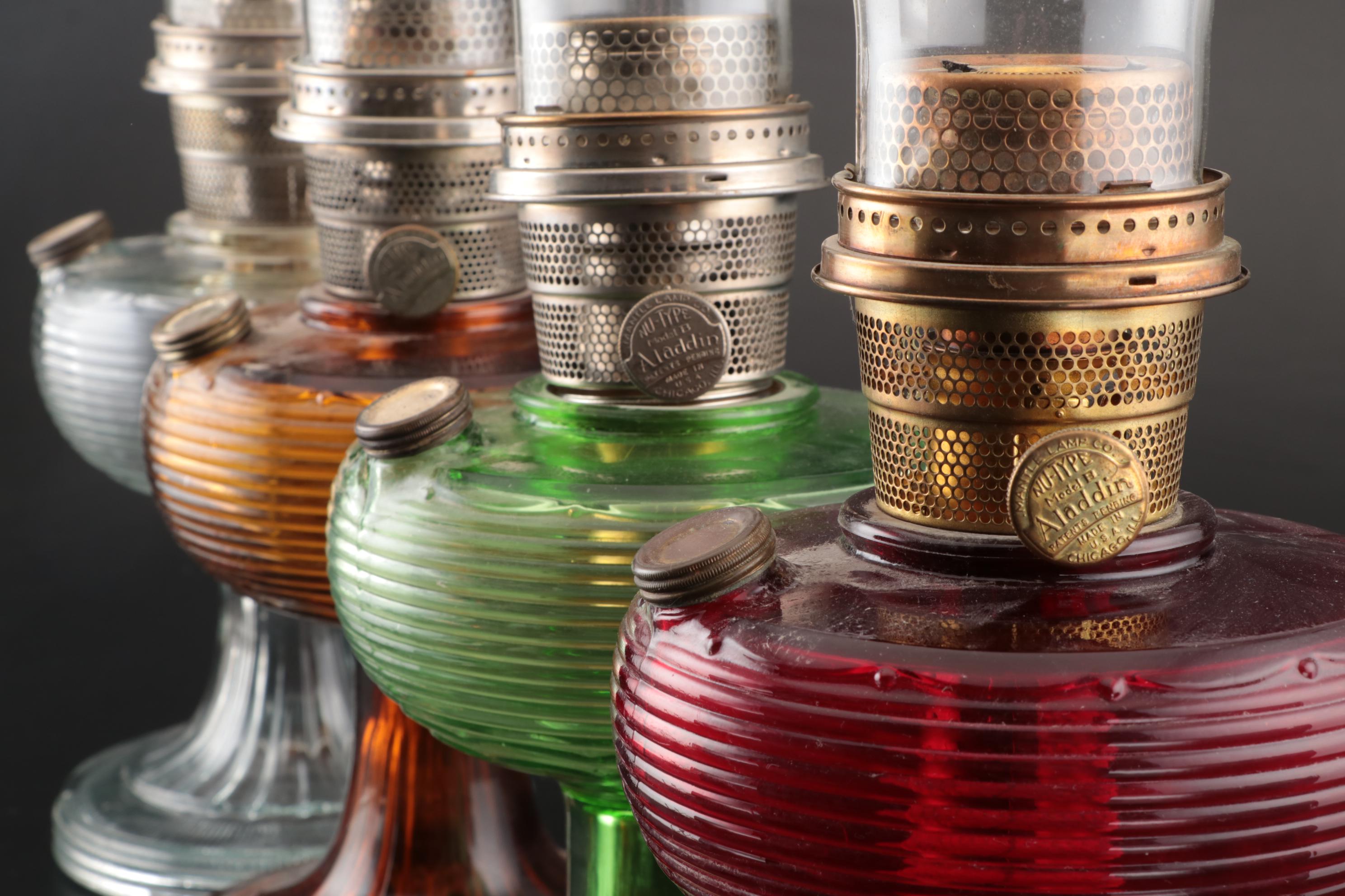 Aladdin Model B "Beehive" Glass Kerosene Lamps